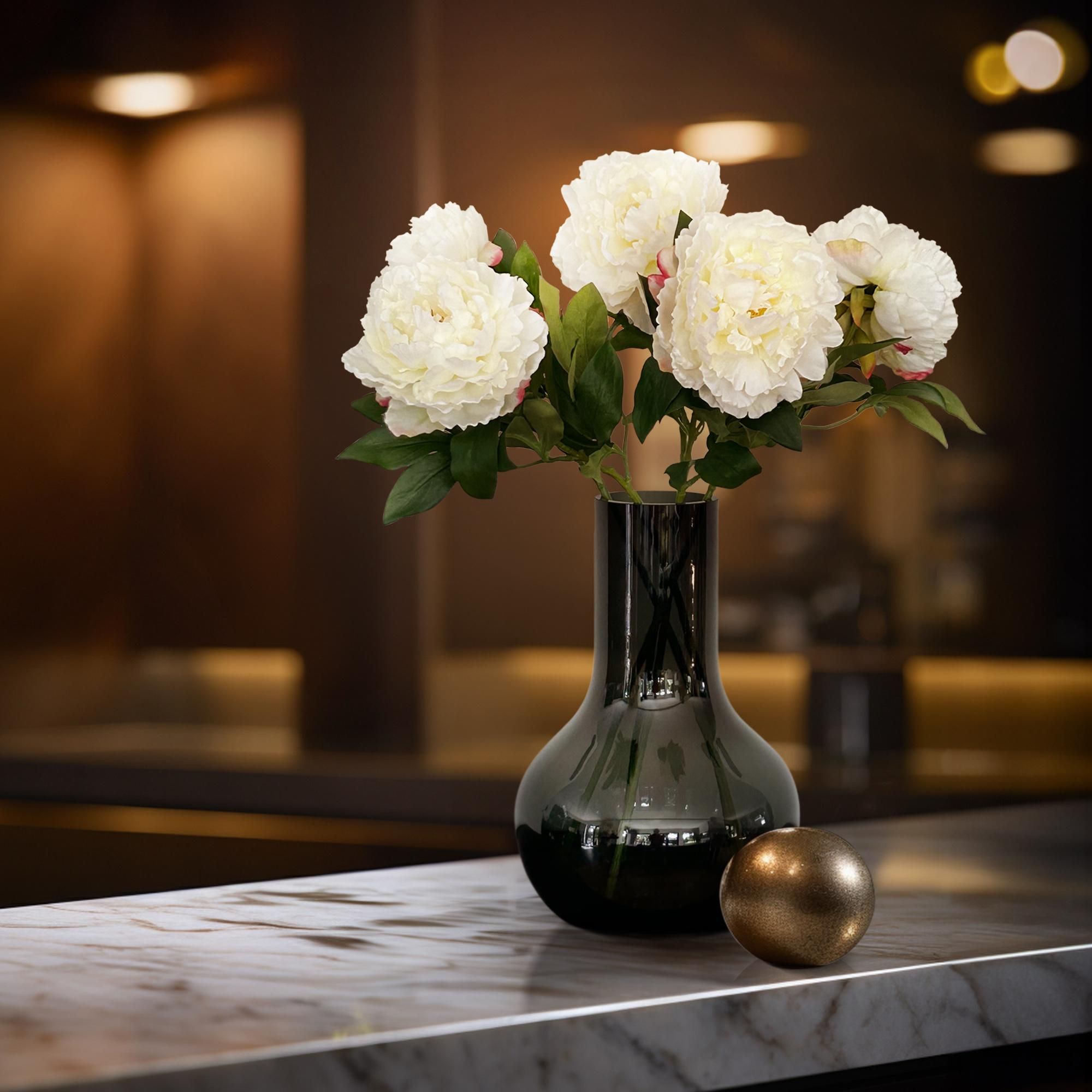 Künstliche Pioenrozen Creme in Bouquet