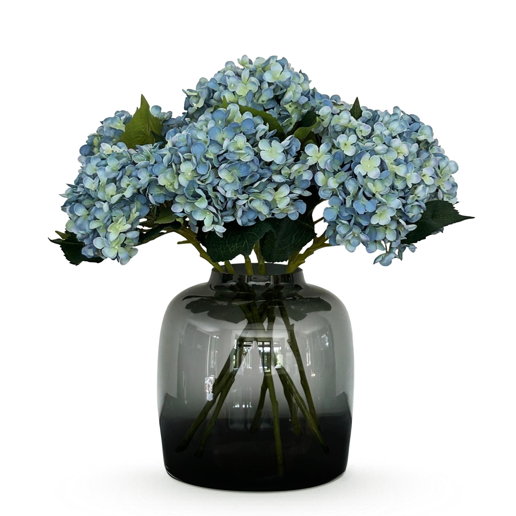 Kunsthortensien Blau - Echt wirkende Deko Blumen