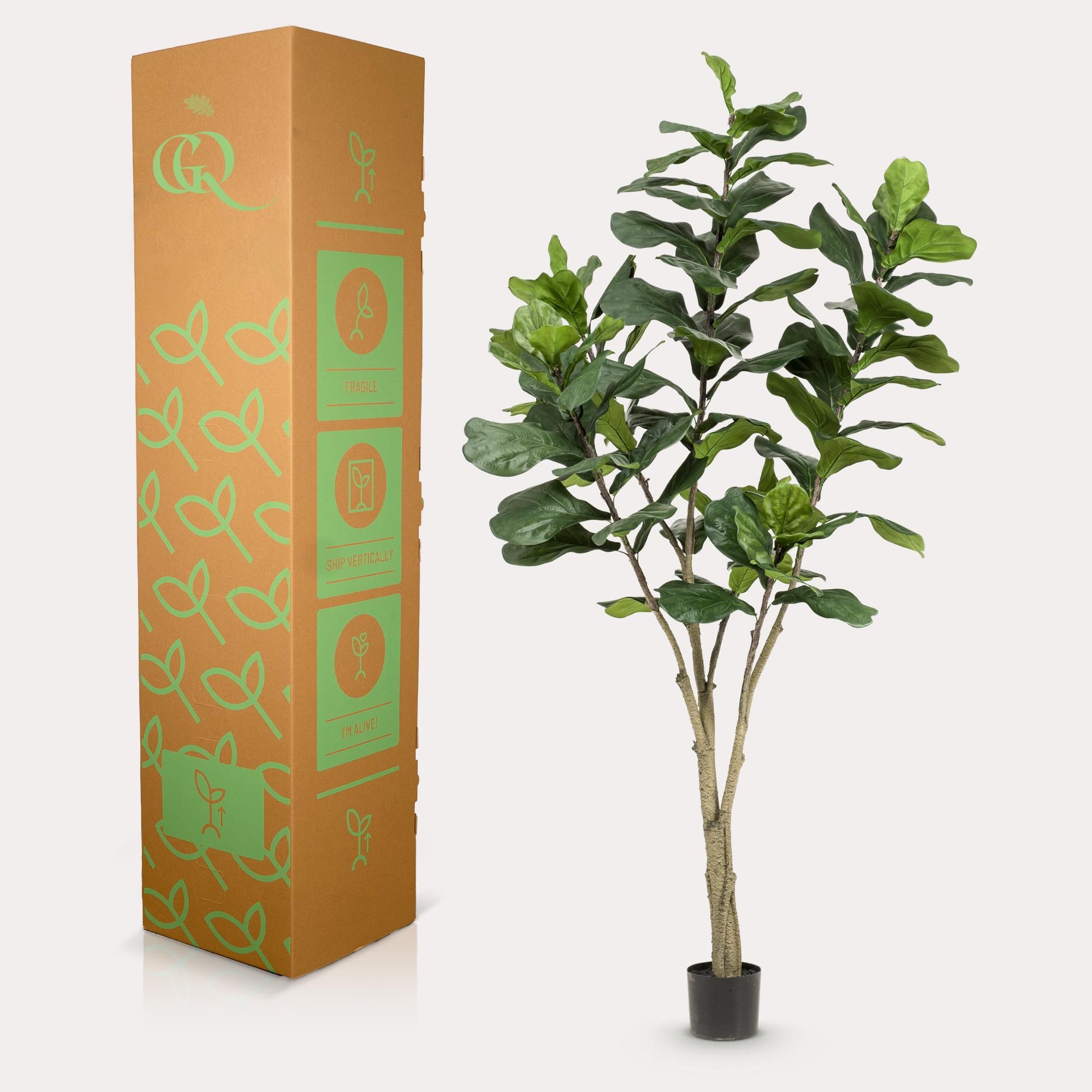 Ficus Lyrata Kunstpflanze Tabaksplant 210cm
