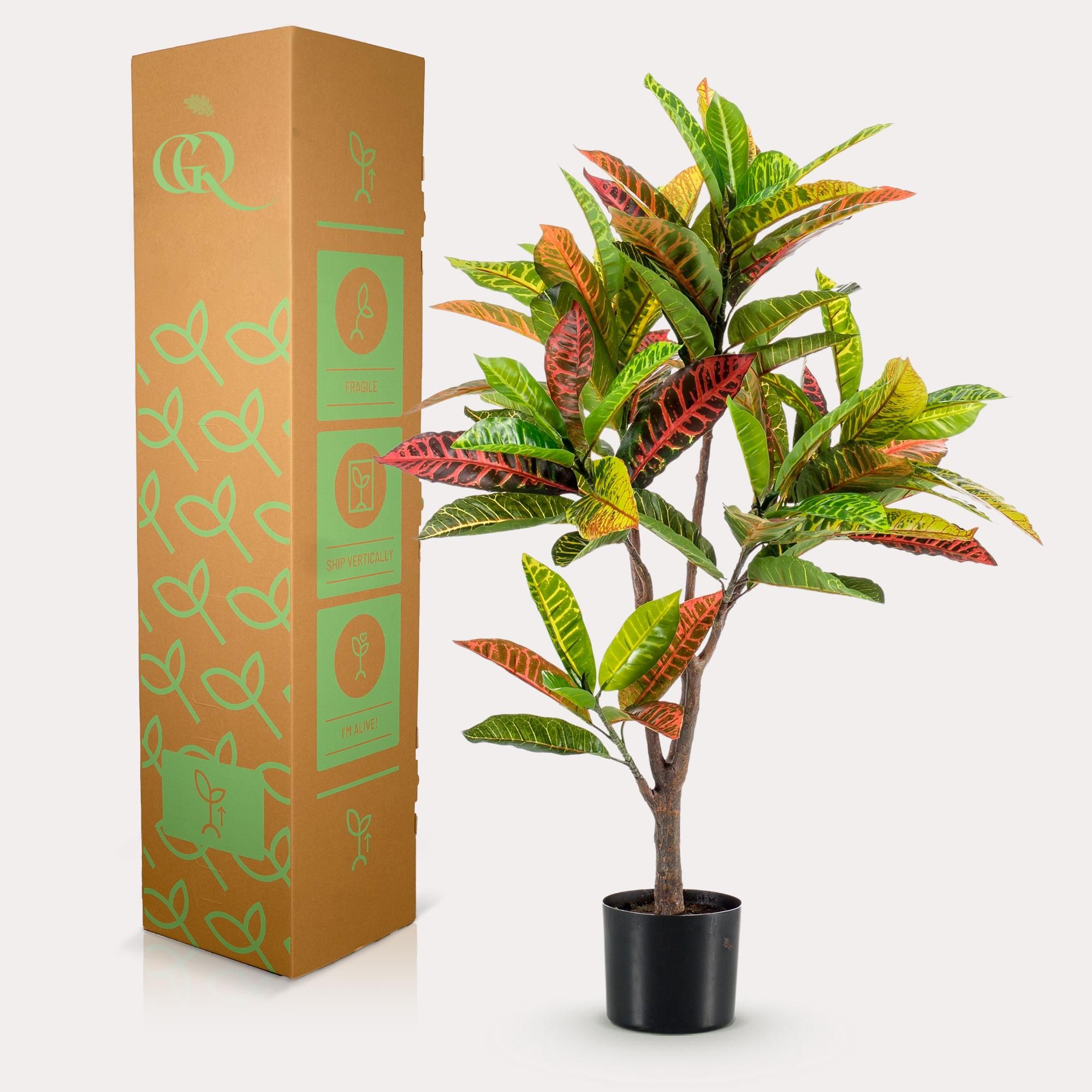 Croton Codiaeum Kunstpflanze mit bunten Blättern