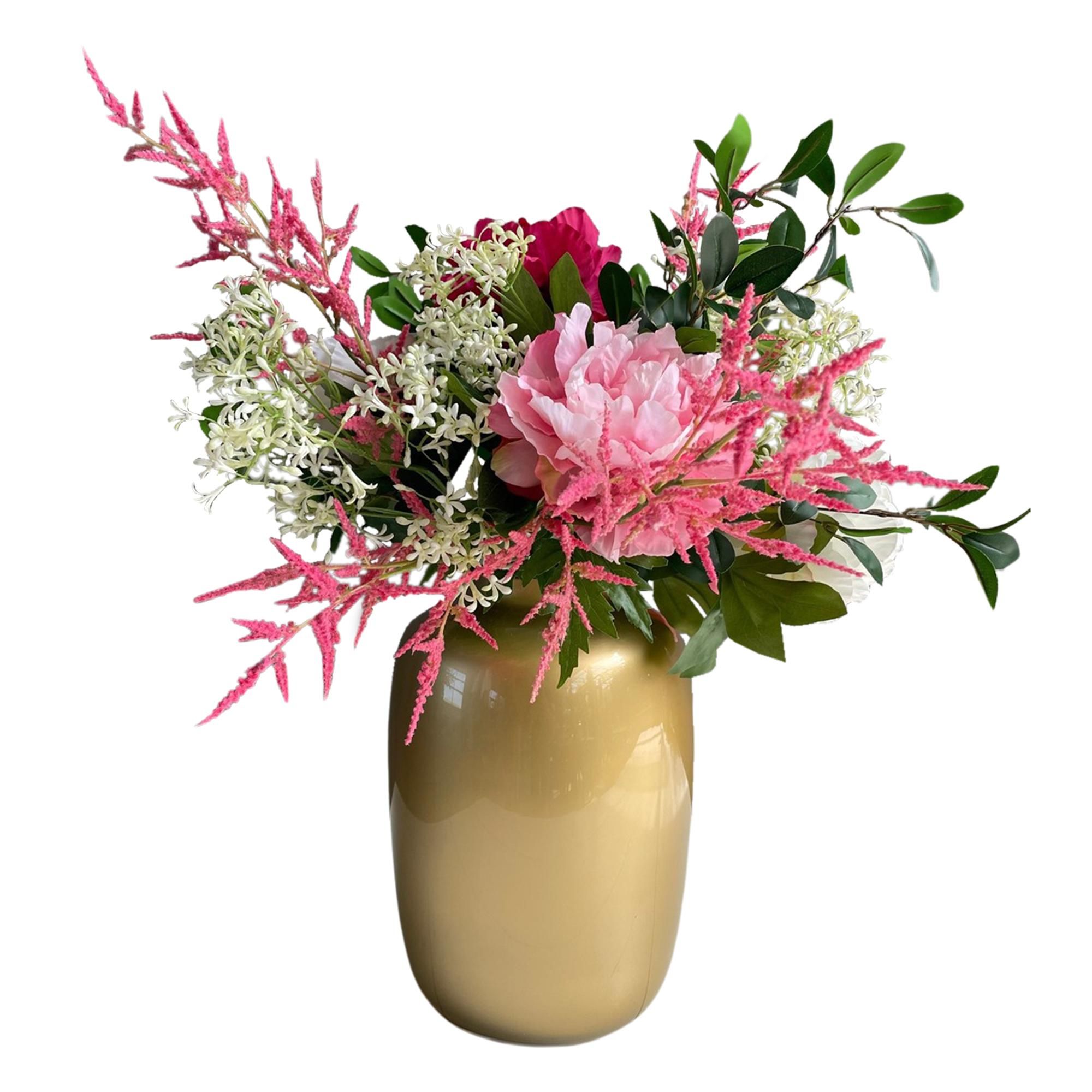 Kunstblumen Bouquet Shiny Pink hoch