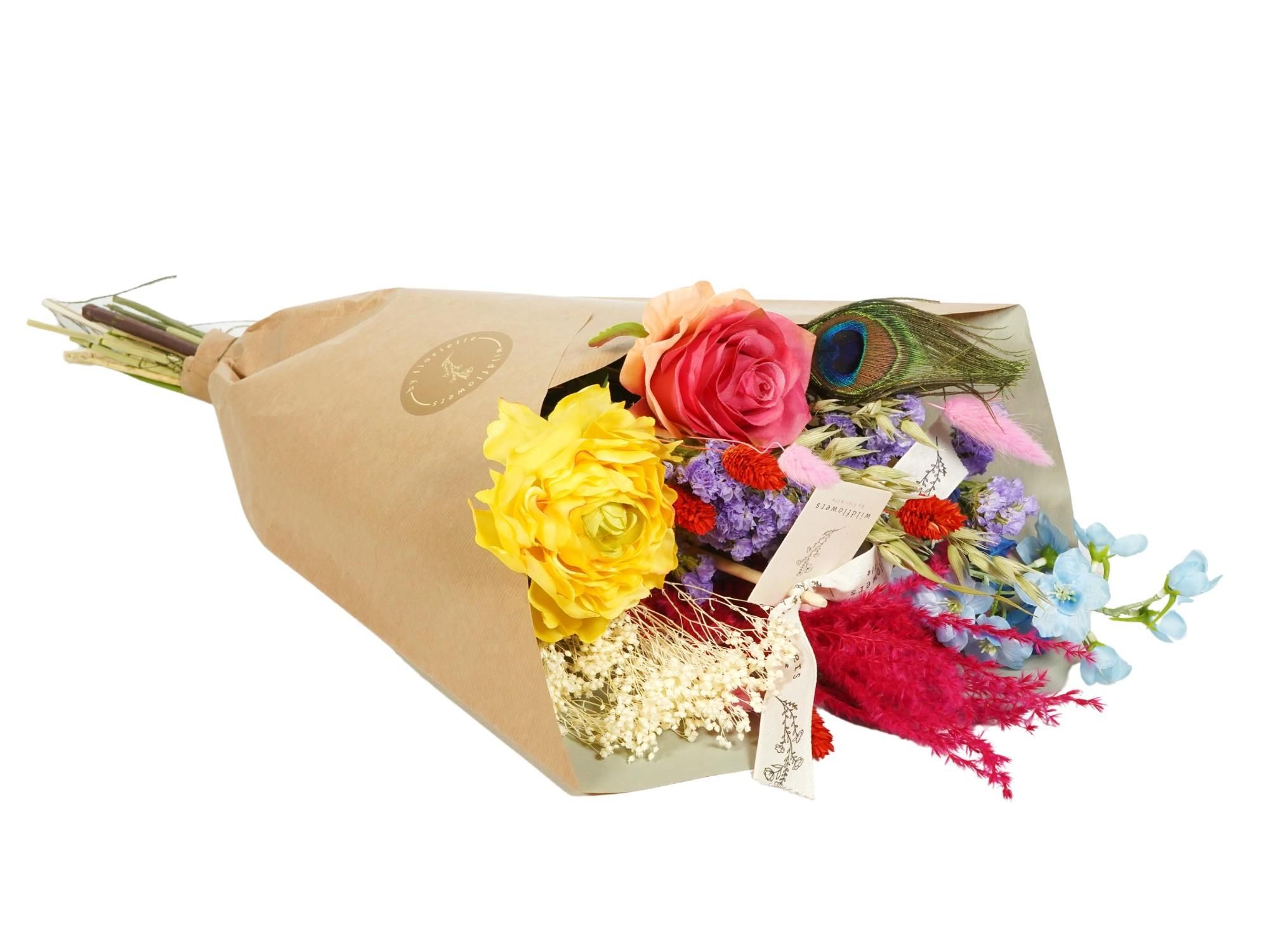 Getrocknete Blumen & Seide – Sommer Party – ↕55cm