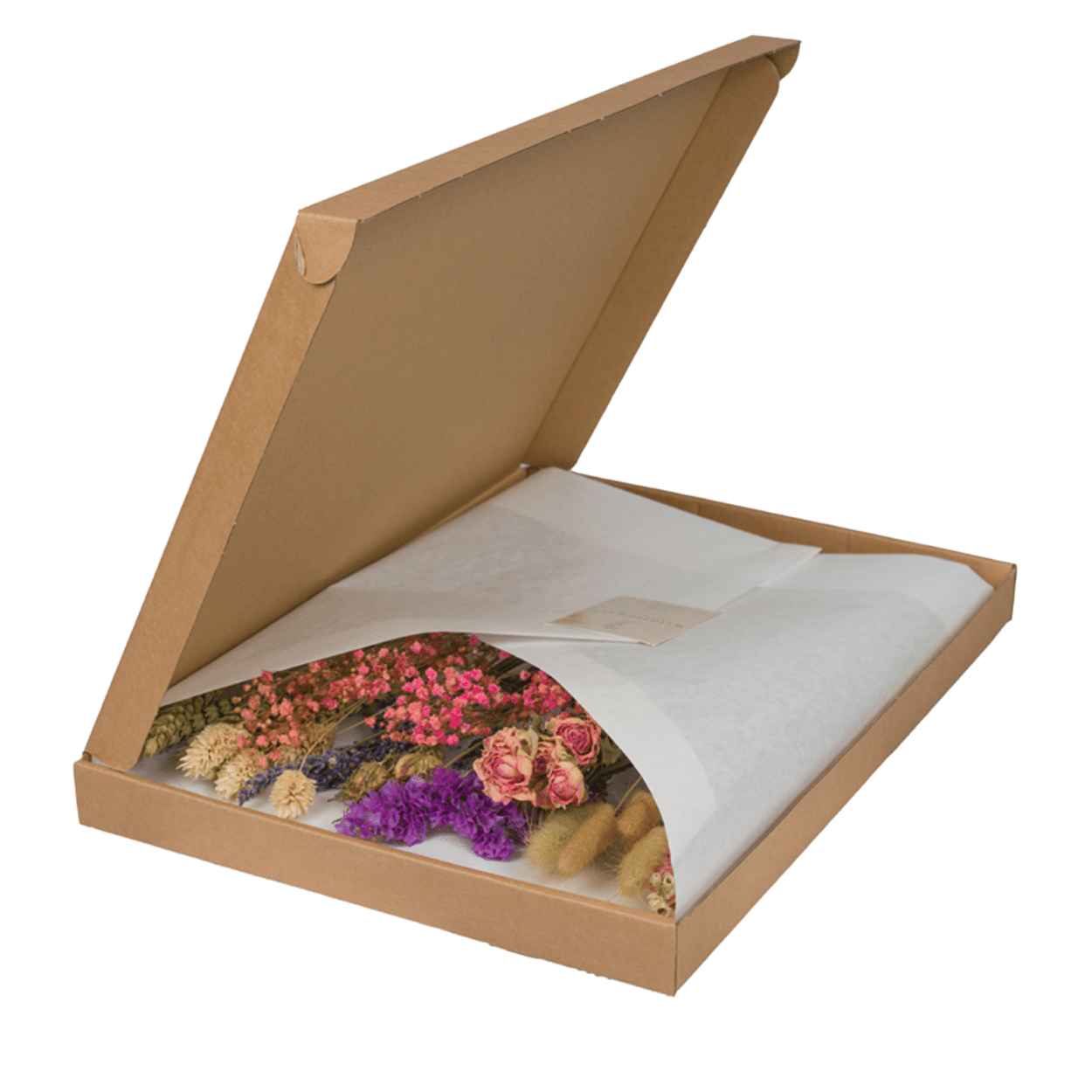 Elegante Trockenblumen im Briefkasten Pink