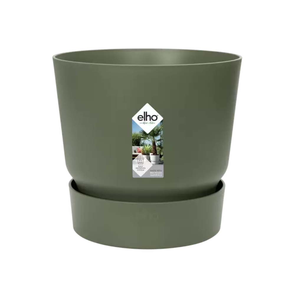 Blumentopf Greenville Rund D25cm – Blattgrün – Nachhaltig & Wetterfest
