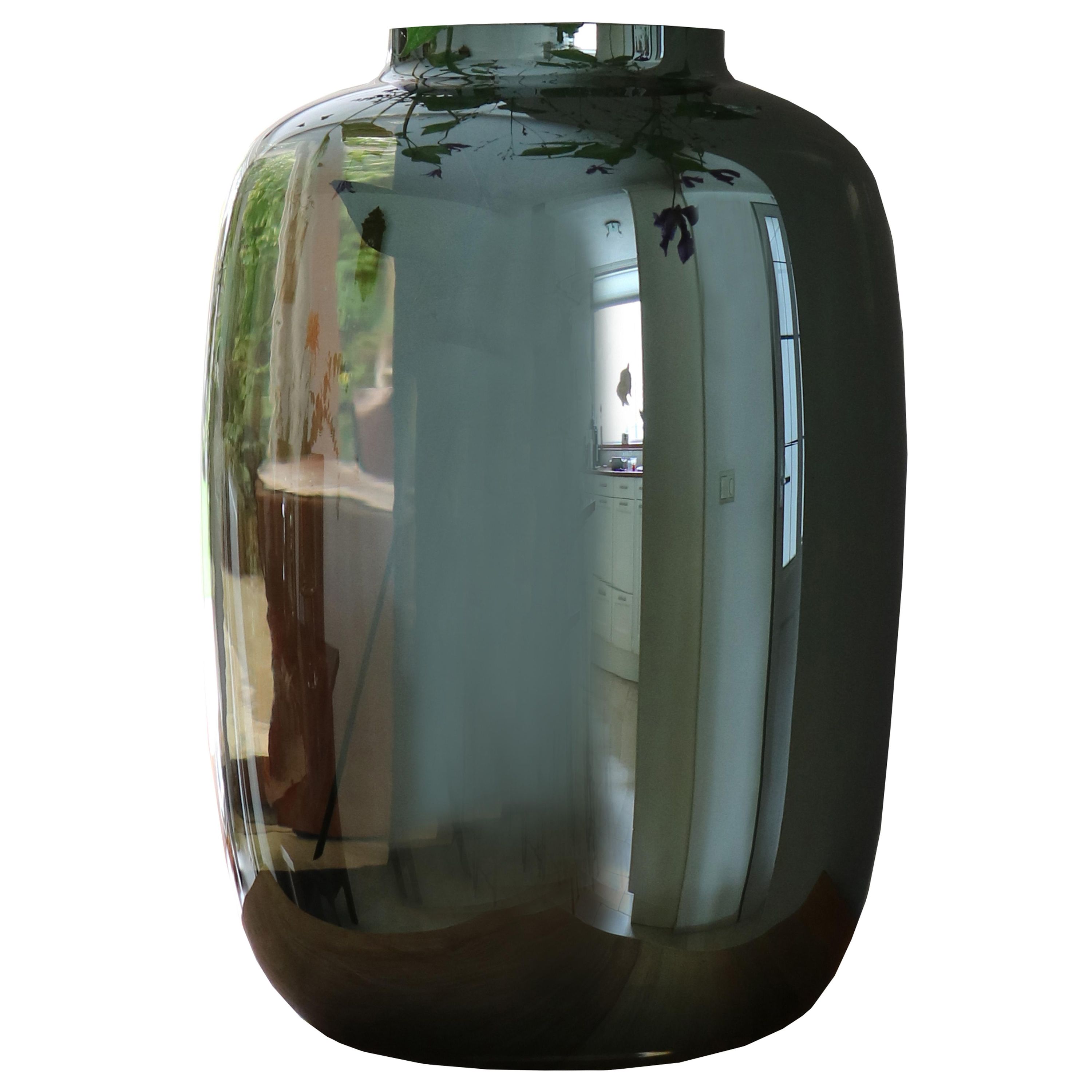 Artic Spiegelglas Vase Grau in Medium