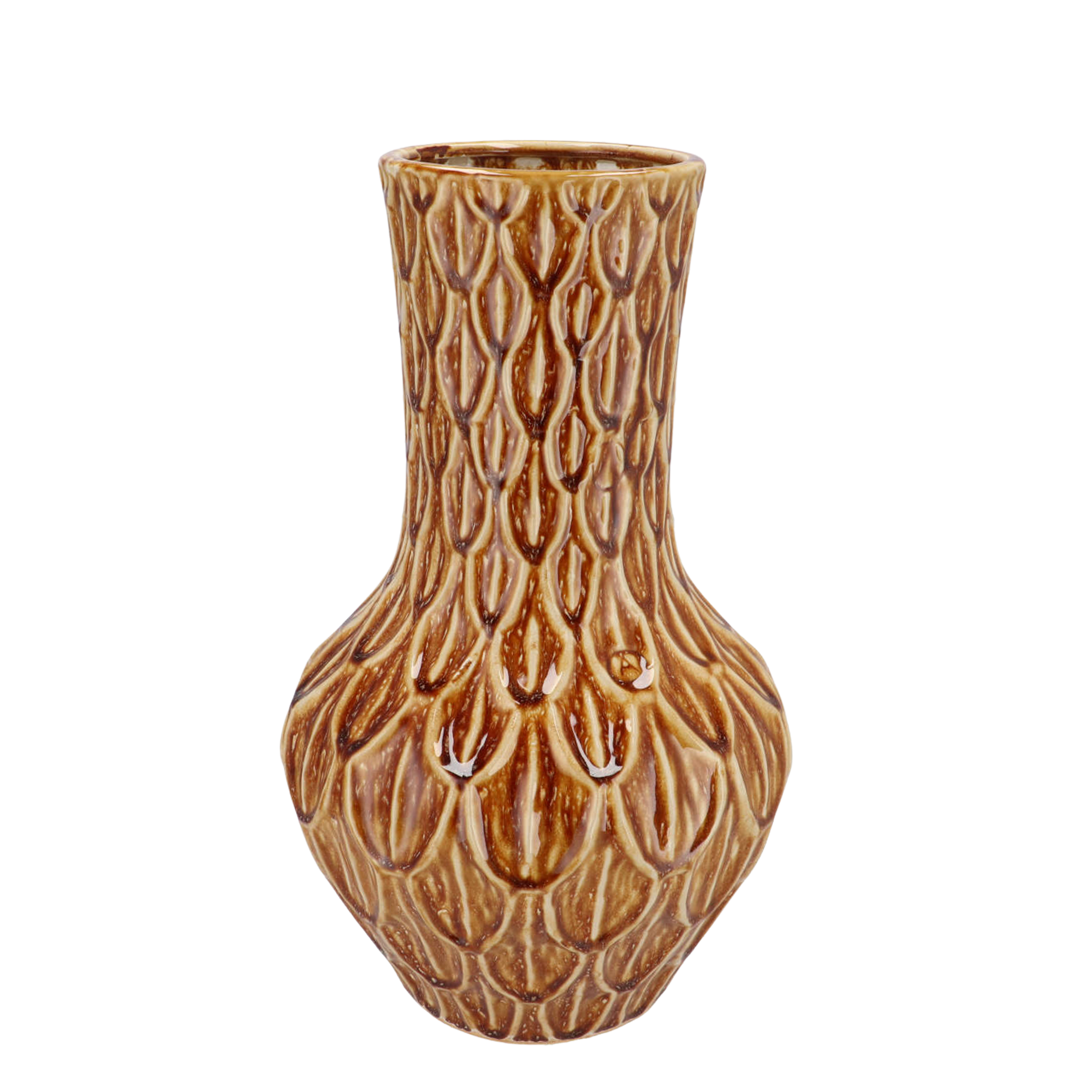 Vase Stein Optik M – 39 cm Hoch – Braun