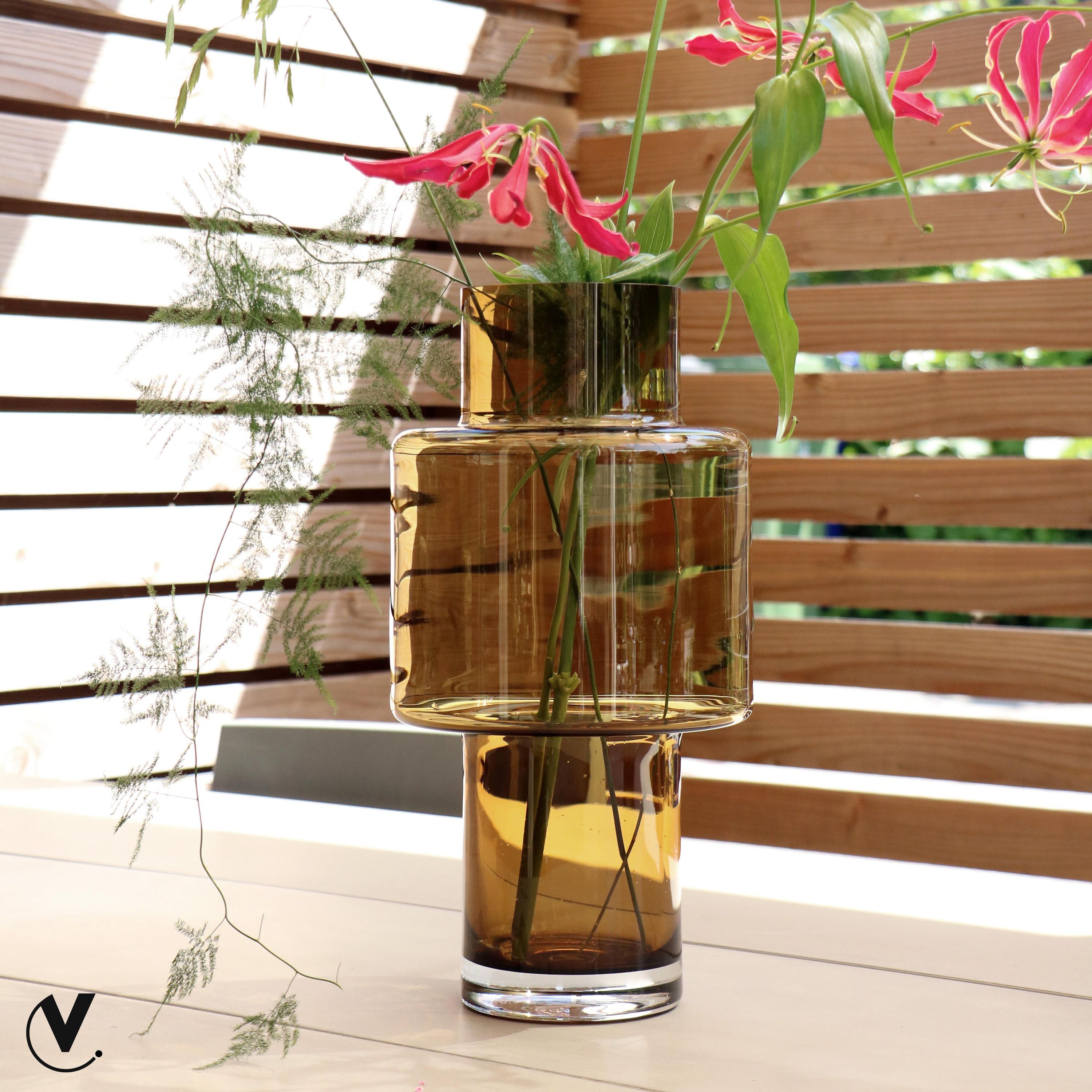 Cognac Glasvase Juba elegant