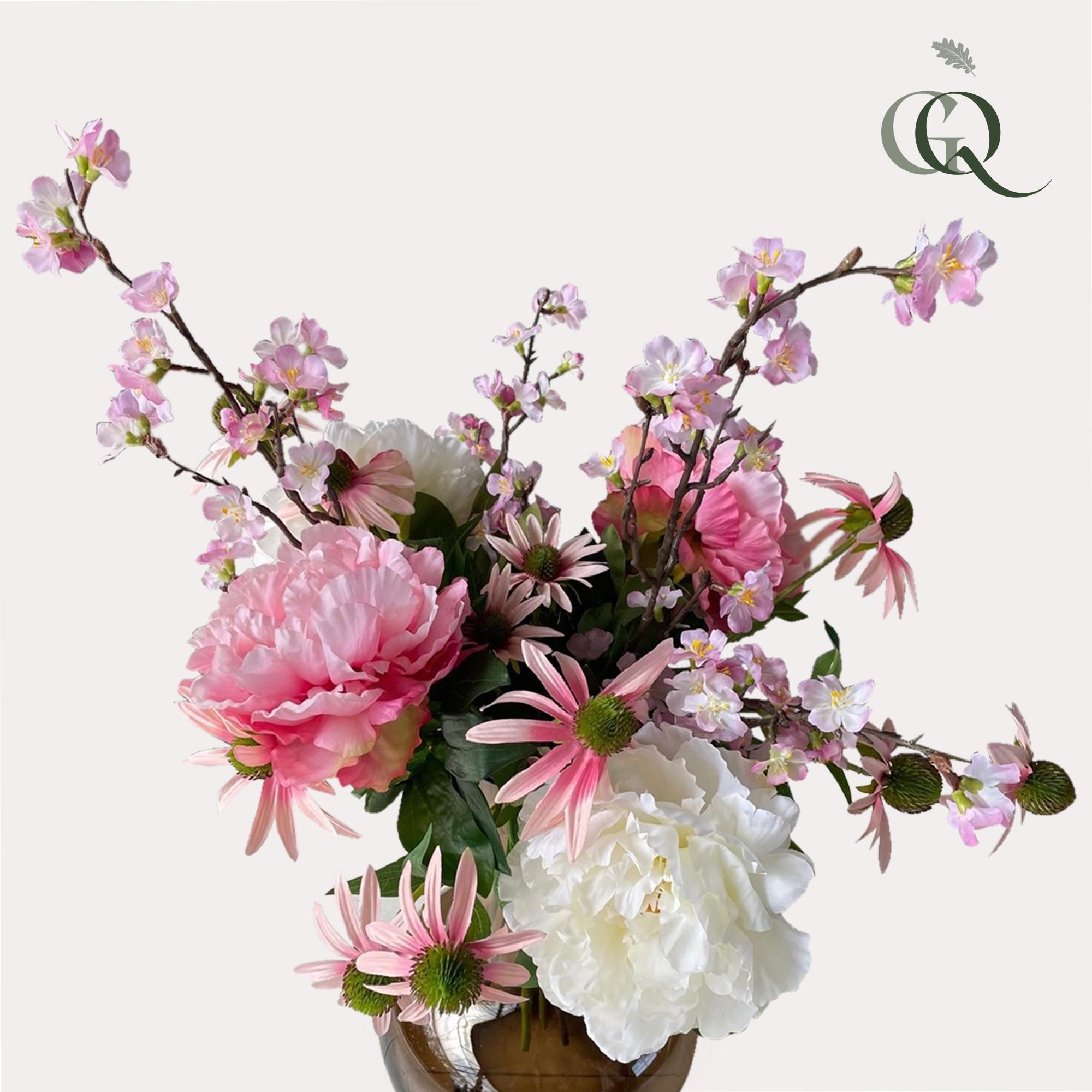 Kunstblumen Sommerstrauß Pink