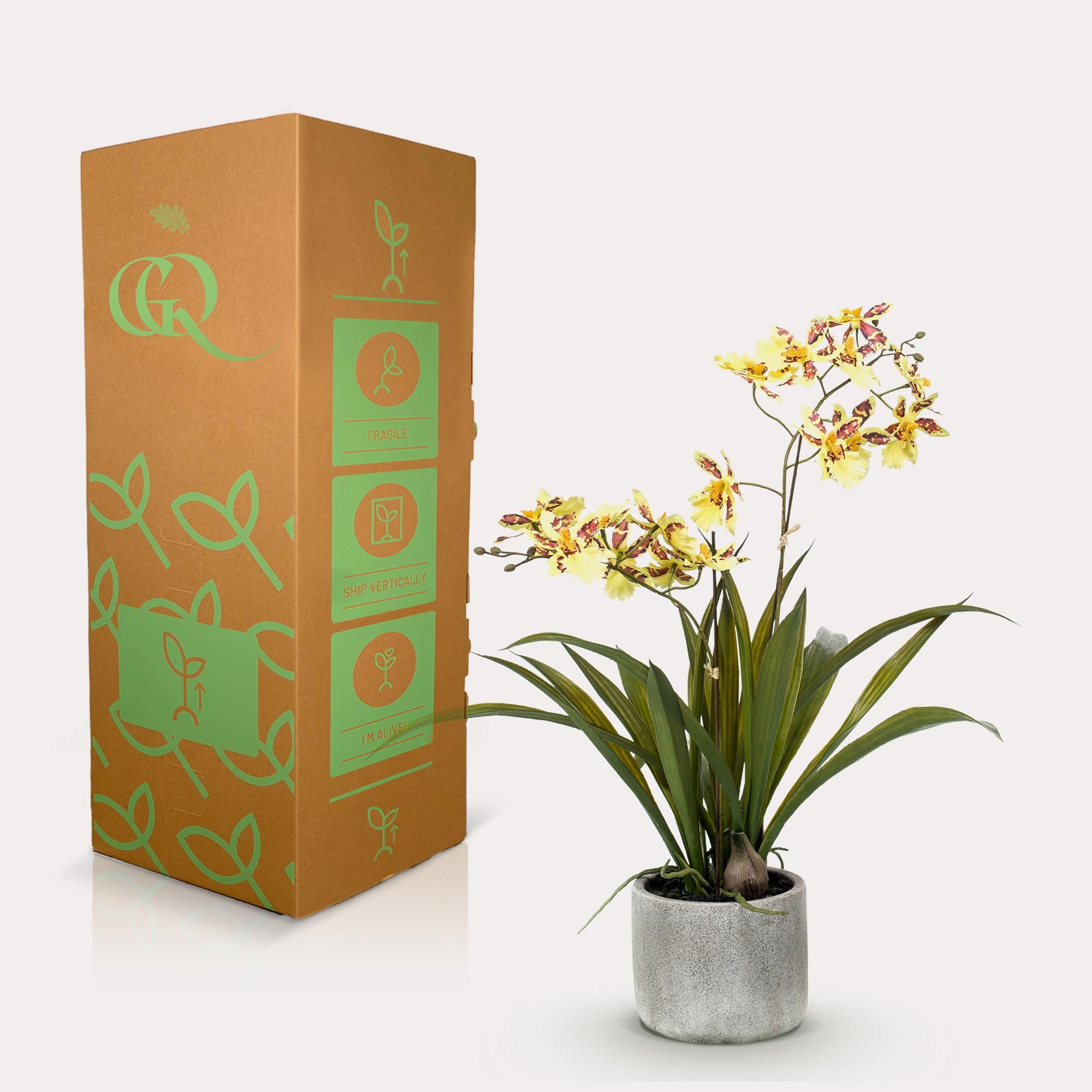 Kunst Orchidee Gelb – 45cm – Deko Kunstpflanze