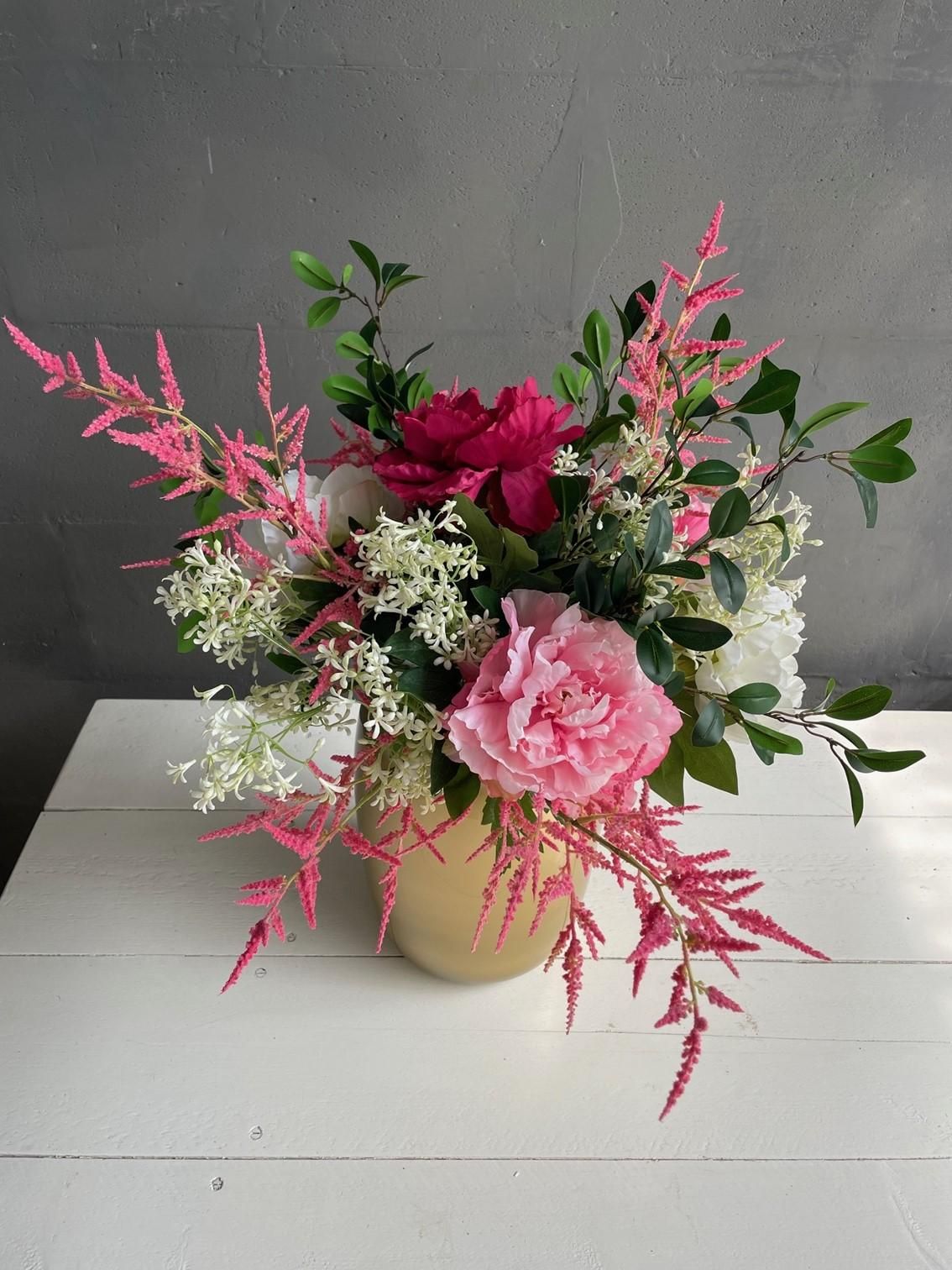 Kunstblumen Bouquet Shiny Pink hoch