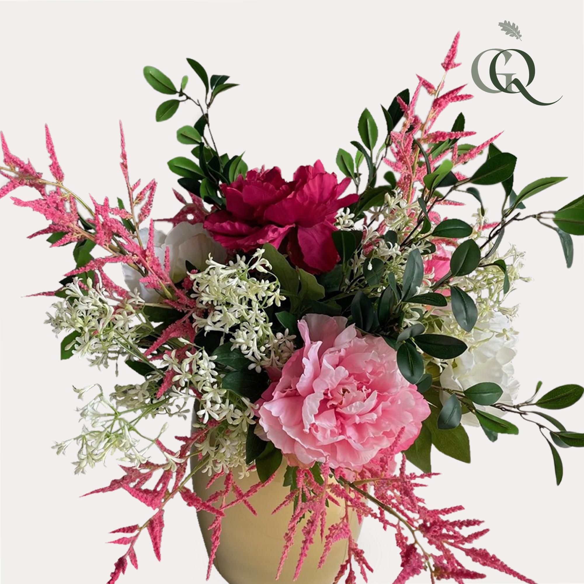 Kunstblumen Bouquet Shiny Pink hoch