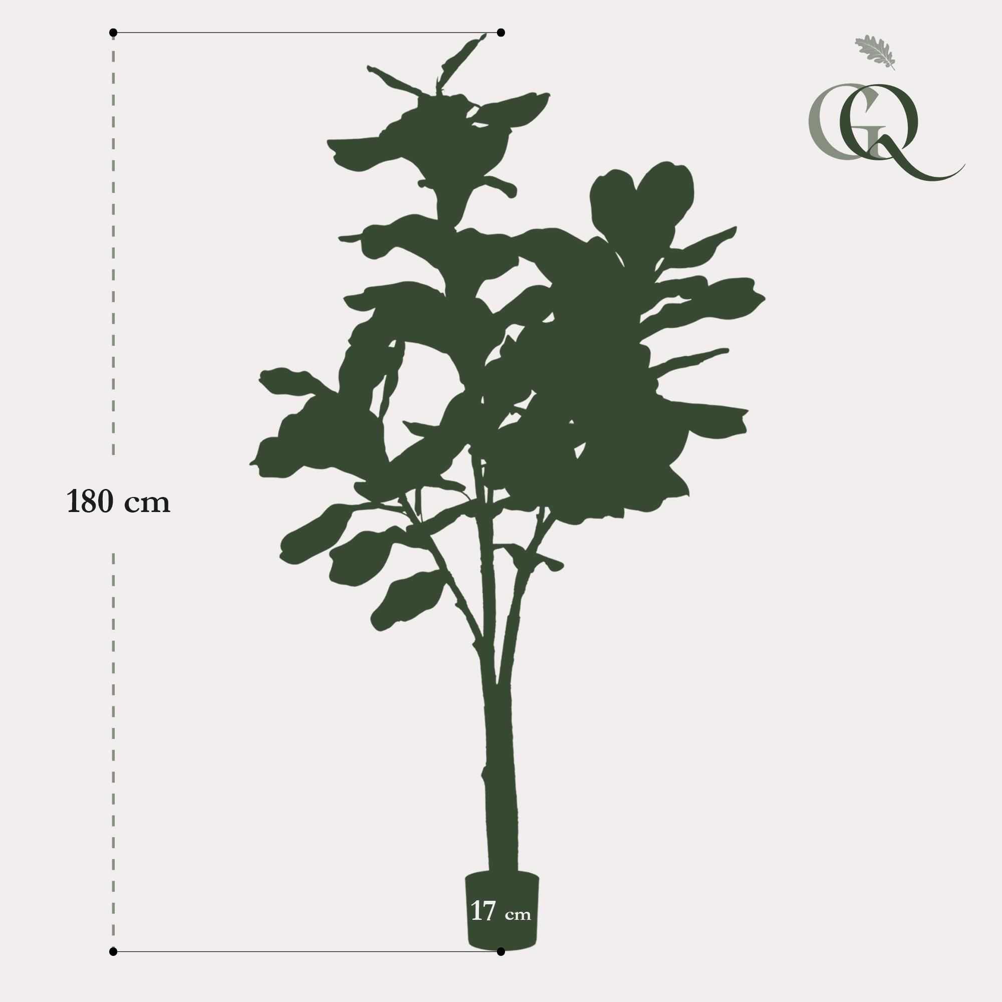 Kunstpflanze Ficus Lyrata Tabakspflanze grün