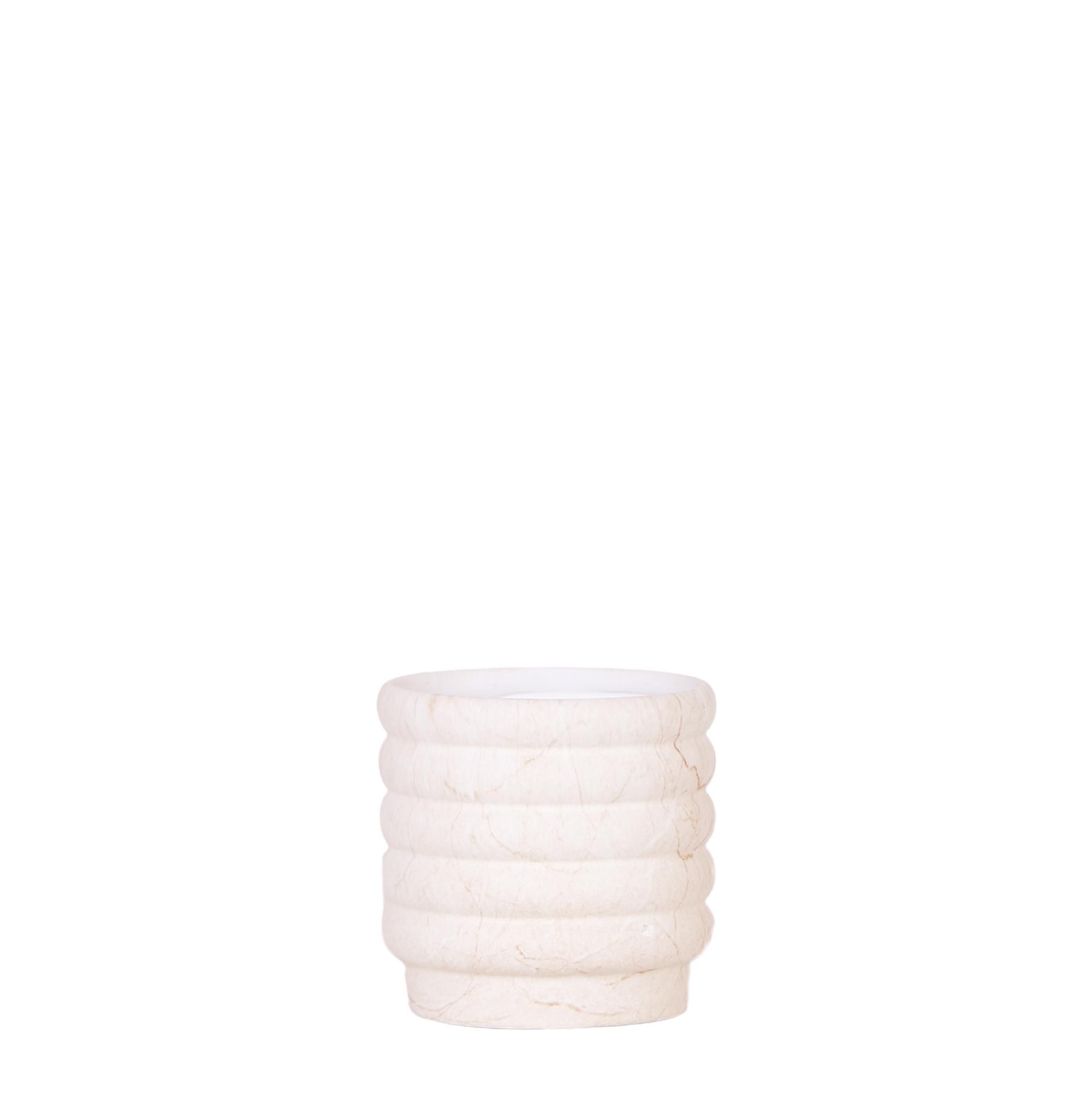 Marmor Topf Hell – Ø9cm – Eleganter Übertopf