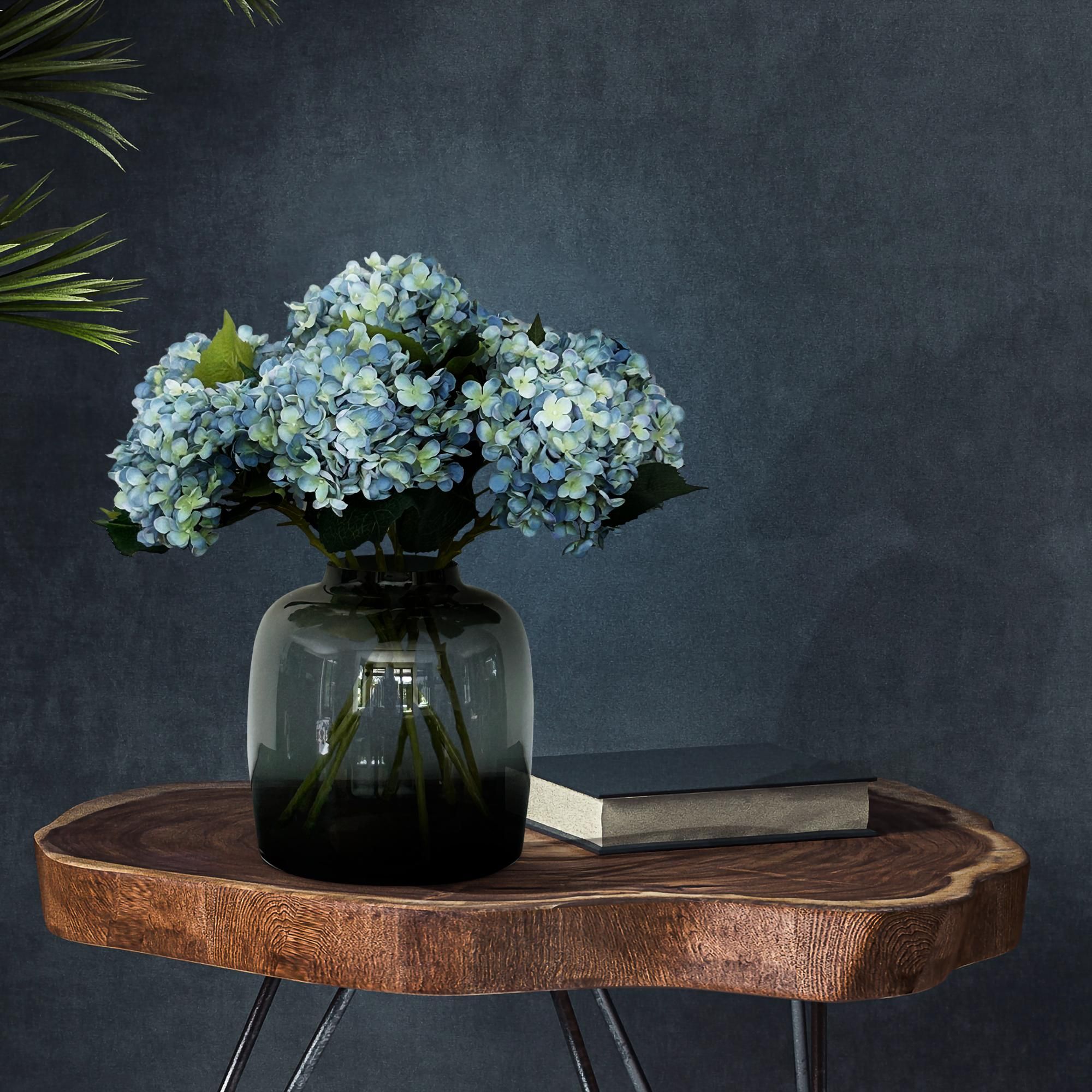 Kunsthortensien Blau - Echt wirkende Deko Blumen