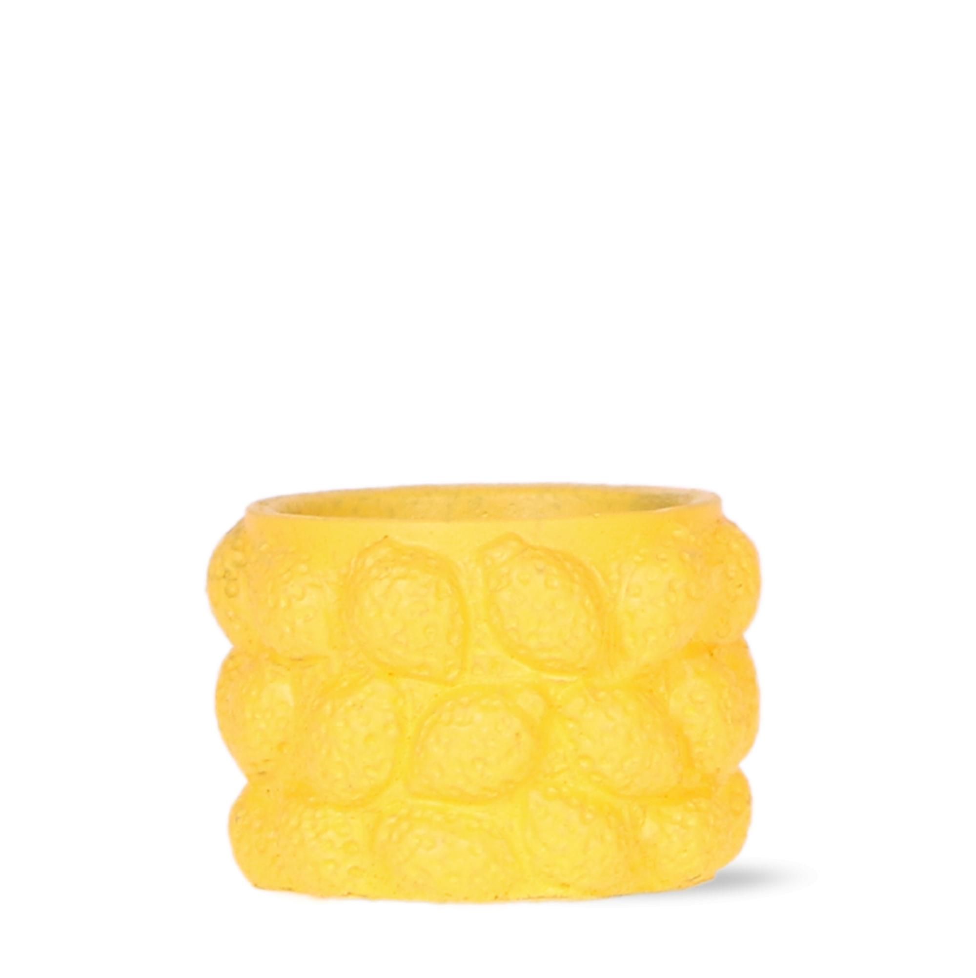 Gelber Keramiktopf für Pflanzen 6 cm
