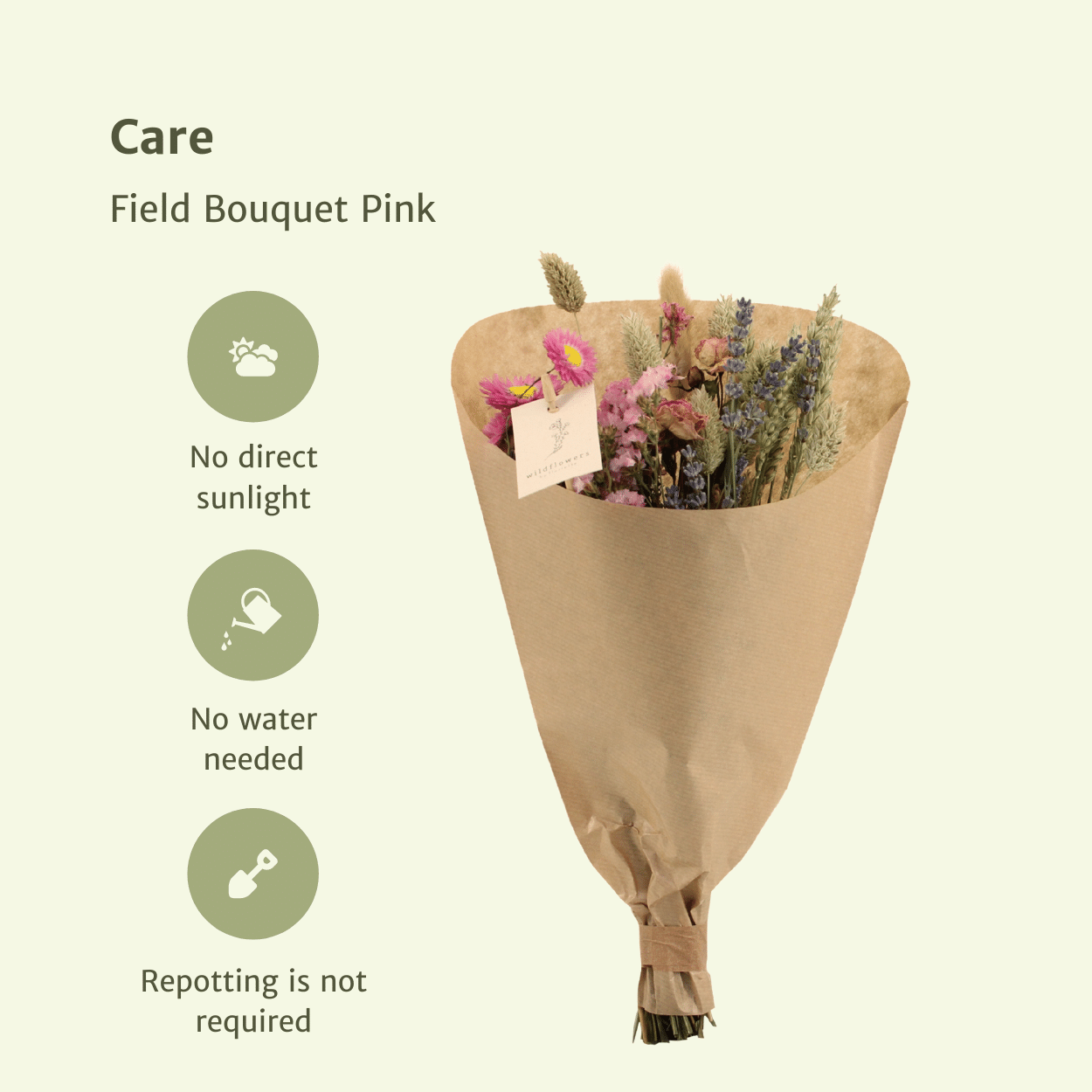 Trockenblumen Feldstrauß Rosa