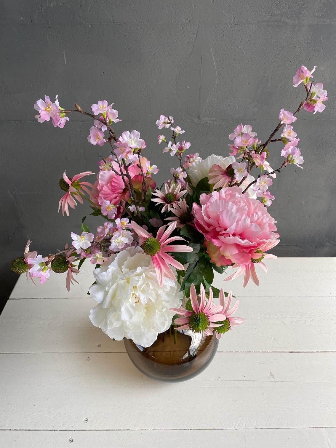 Kunstblumen Sommerstrauß Pink