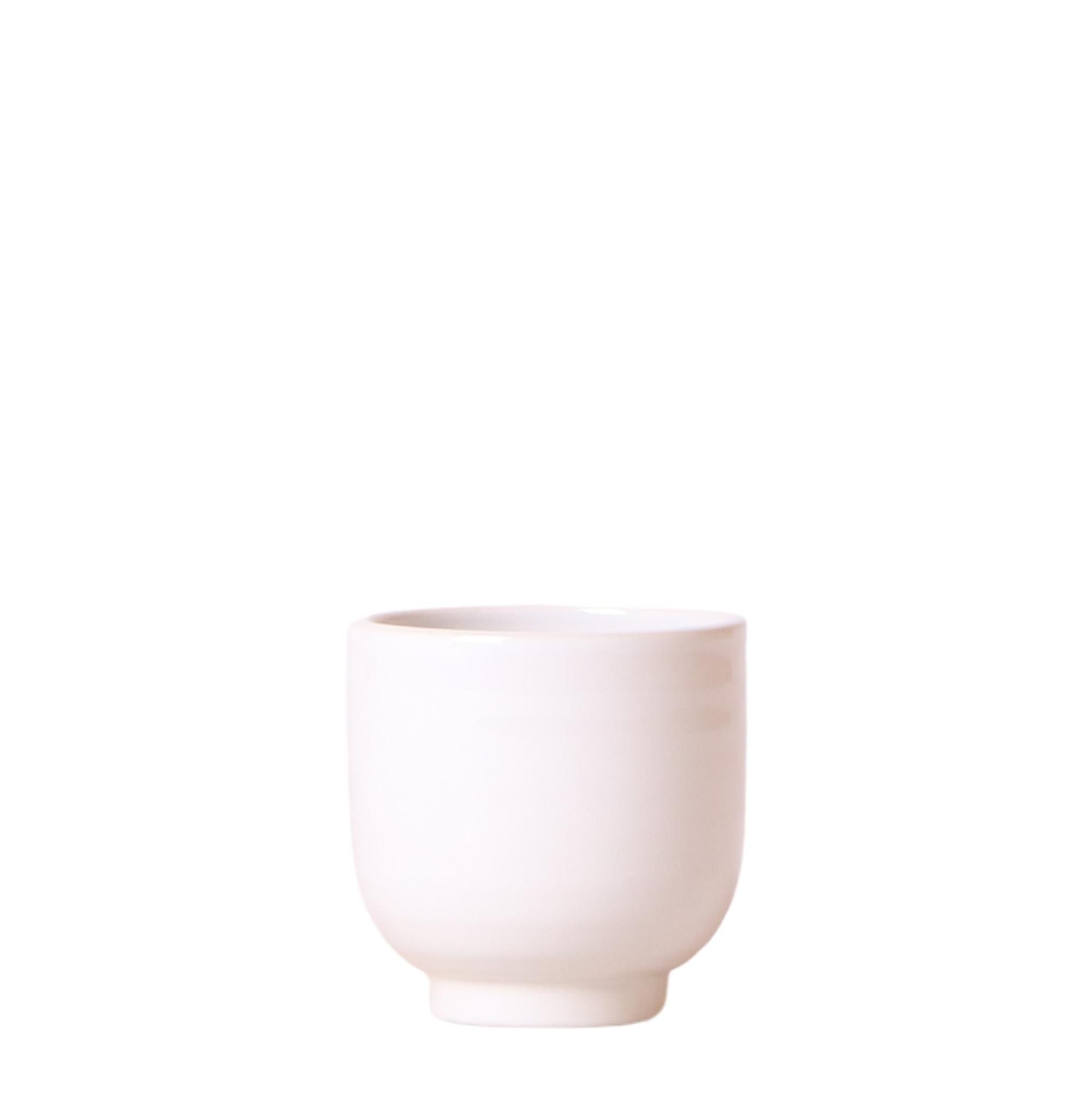 Glänzender Keramik Blumentopf Weiß