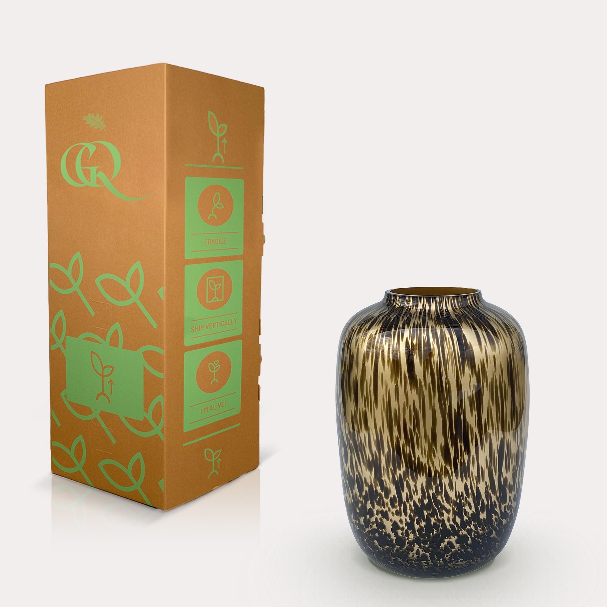 Artic Gold Cheetah Glasvase