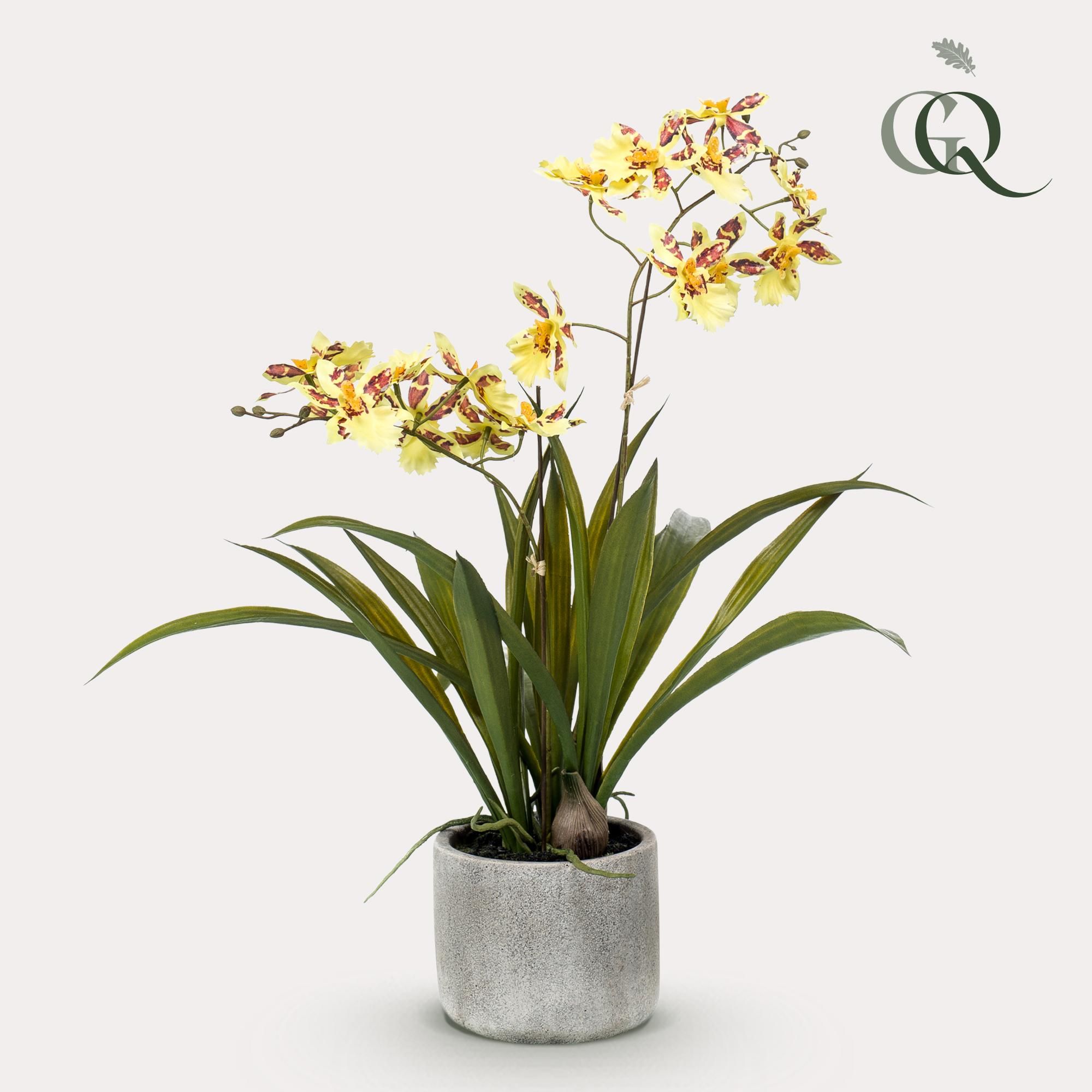 Kunst Orchidee Gelb – 45cm – Deko Kunstpflanze