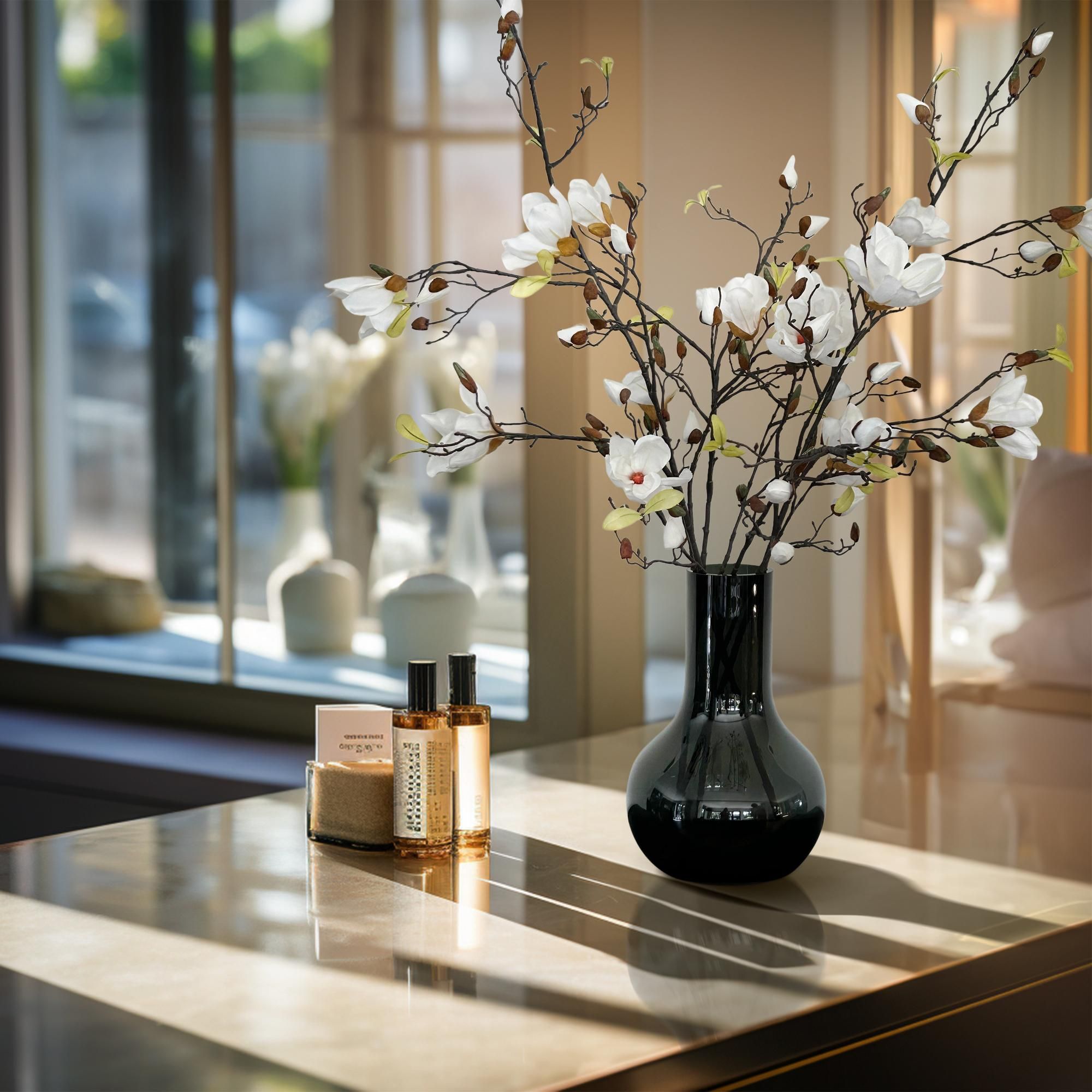 Kunst Magnolienzweige Creme Dekoration