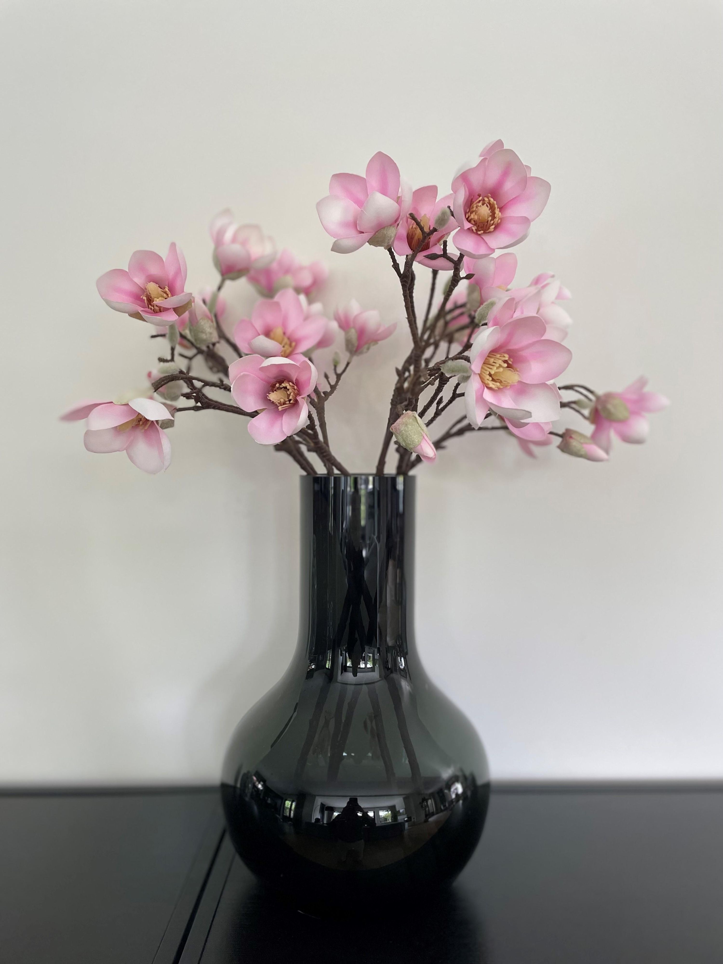 Künstliche Magnolienblumen | Rosa | 8 Stiele | 65cm