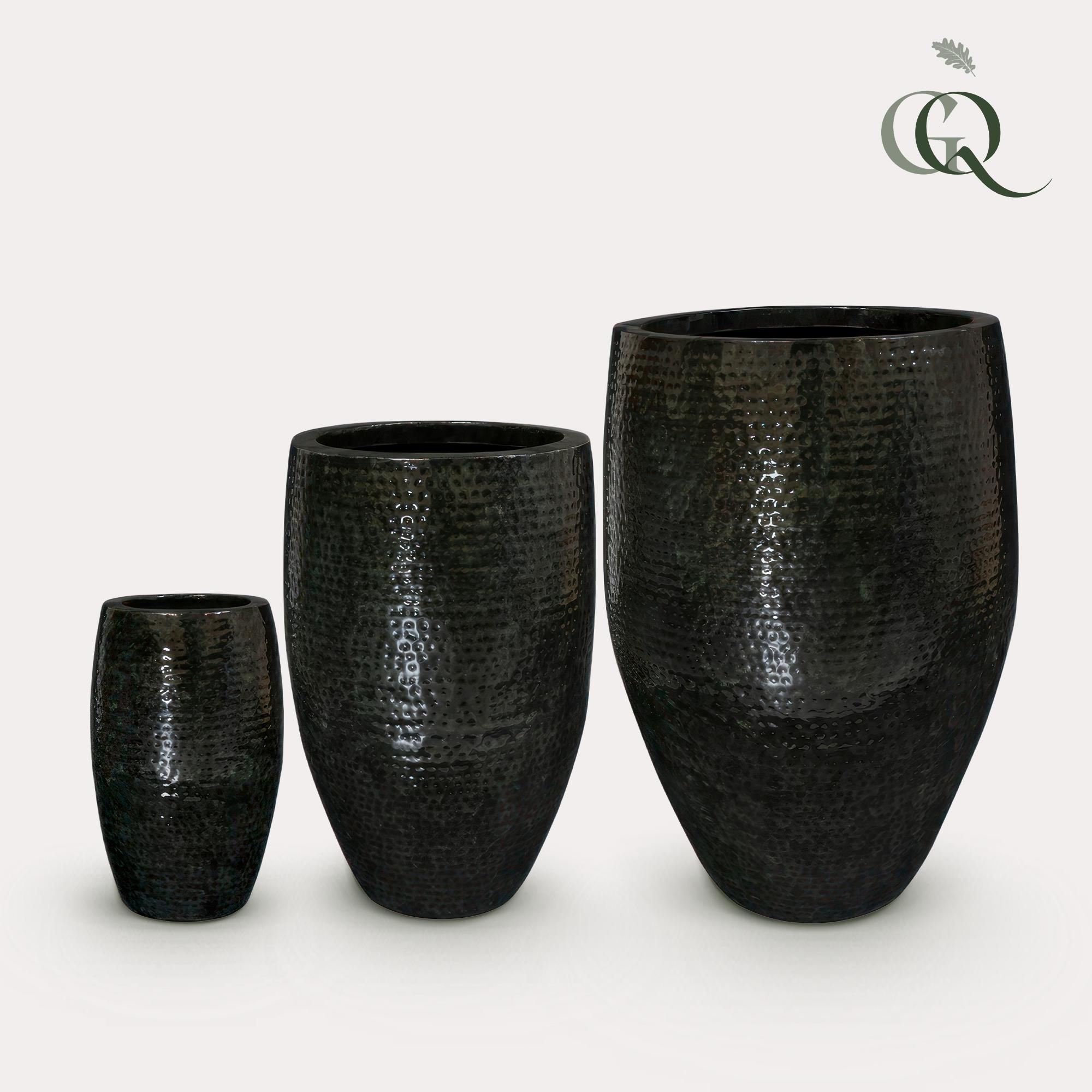 3er Set Blumentöpfe Thom – Schwarz Schwarz – Large