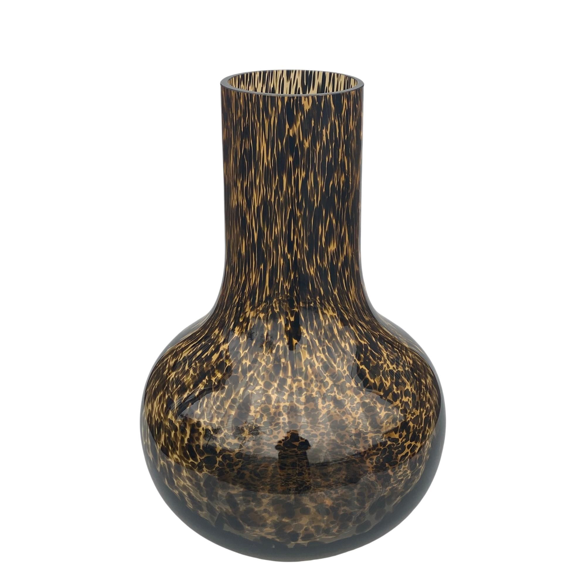 Glasvase mit Leopardenmuster