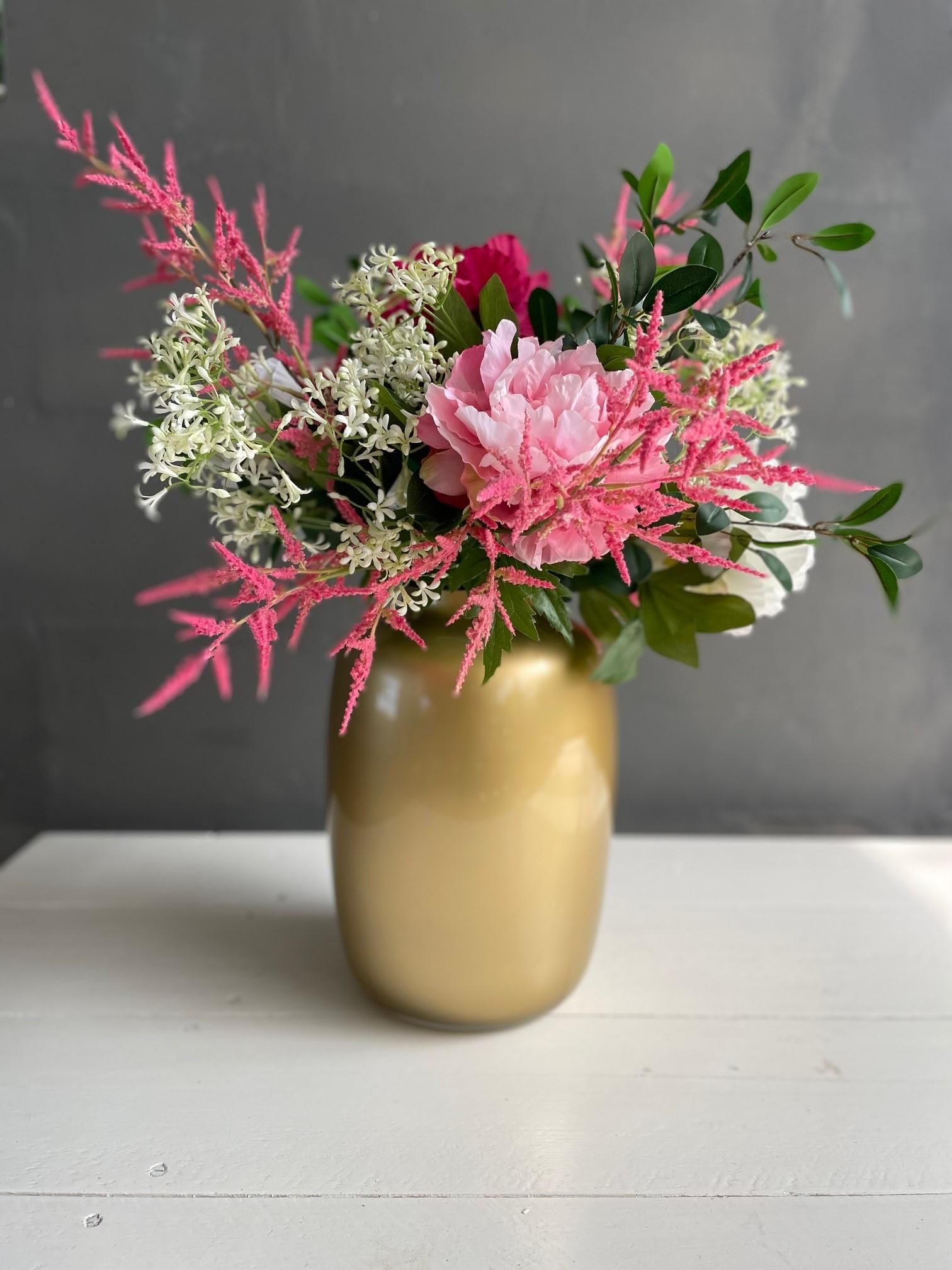 Kunstblumen Bouquet Shiny Pink hoch