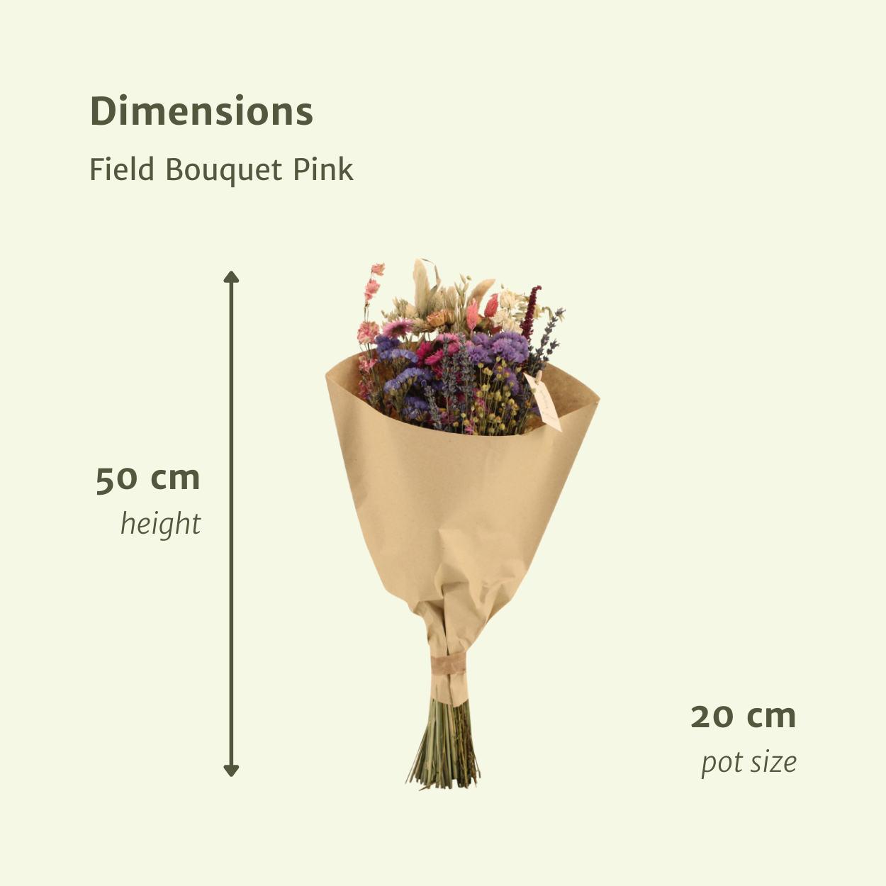 Trockenblumen Feldblumenstrauß Rosa elegant