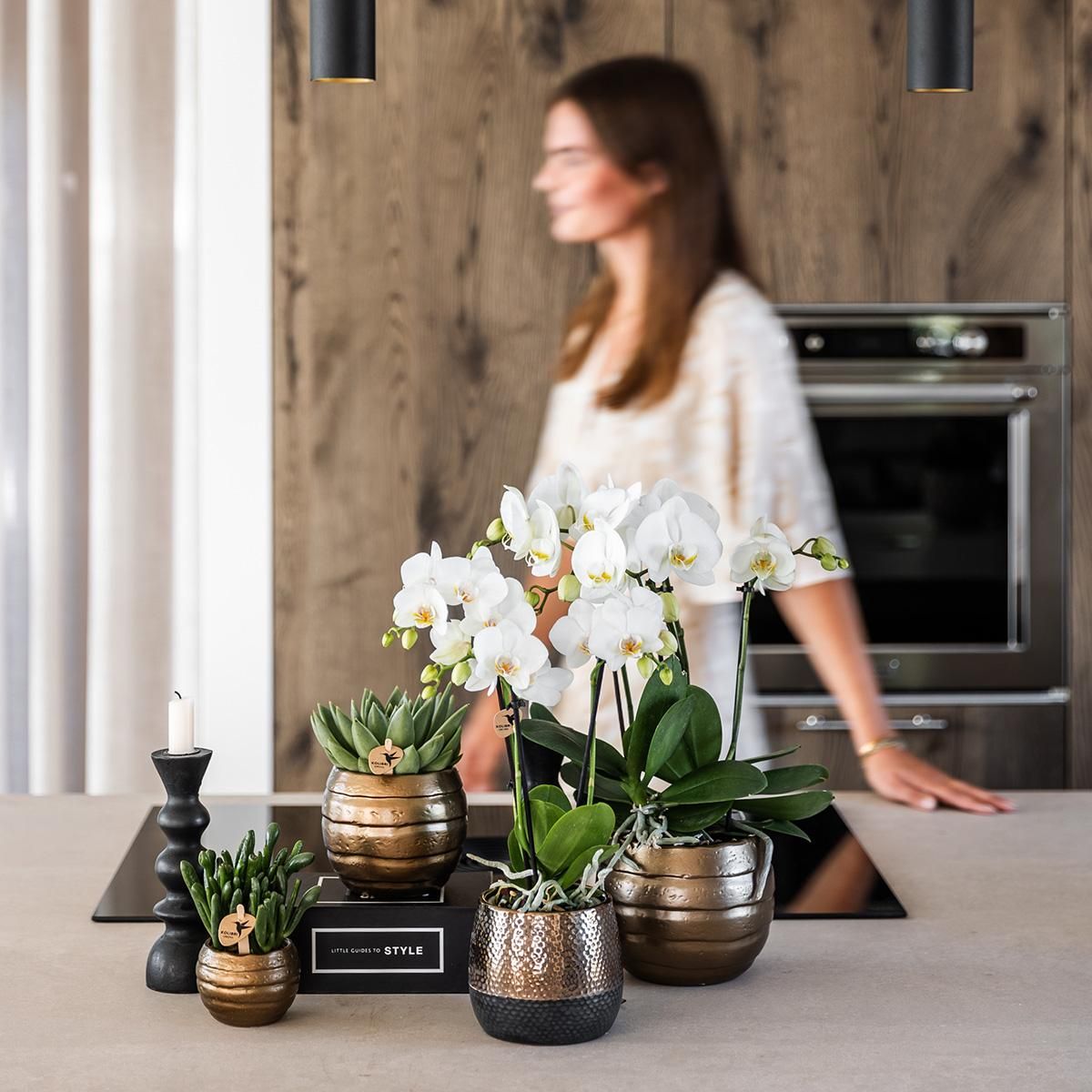 Keramik Blumentopf Kupfer glänzend Ø9cm