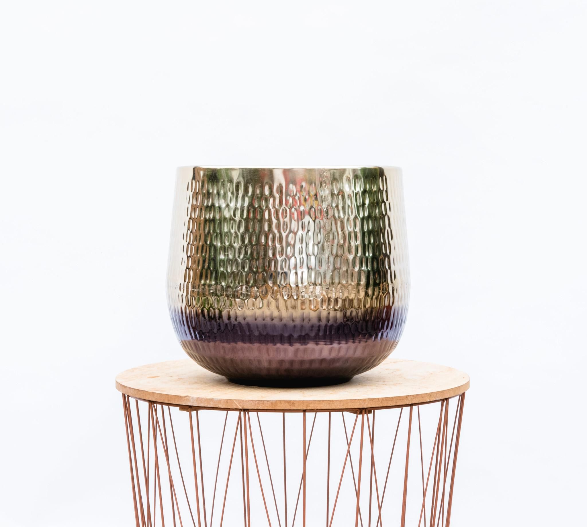 Keramik Blumentopf Jenna Gold in Gold