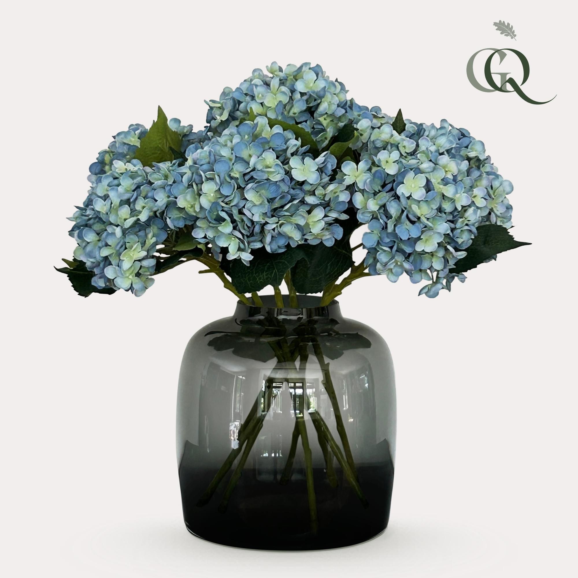 Kunsthortensien Blau - Echt wirkende Deko Blumen