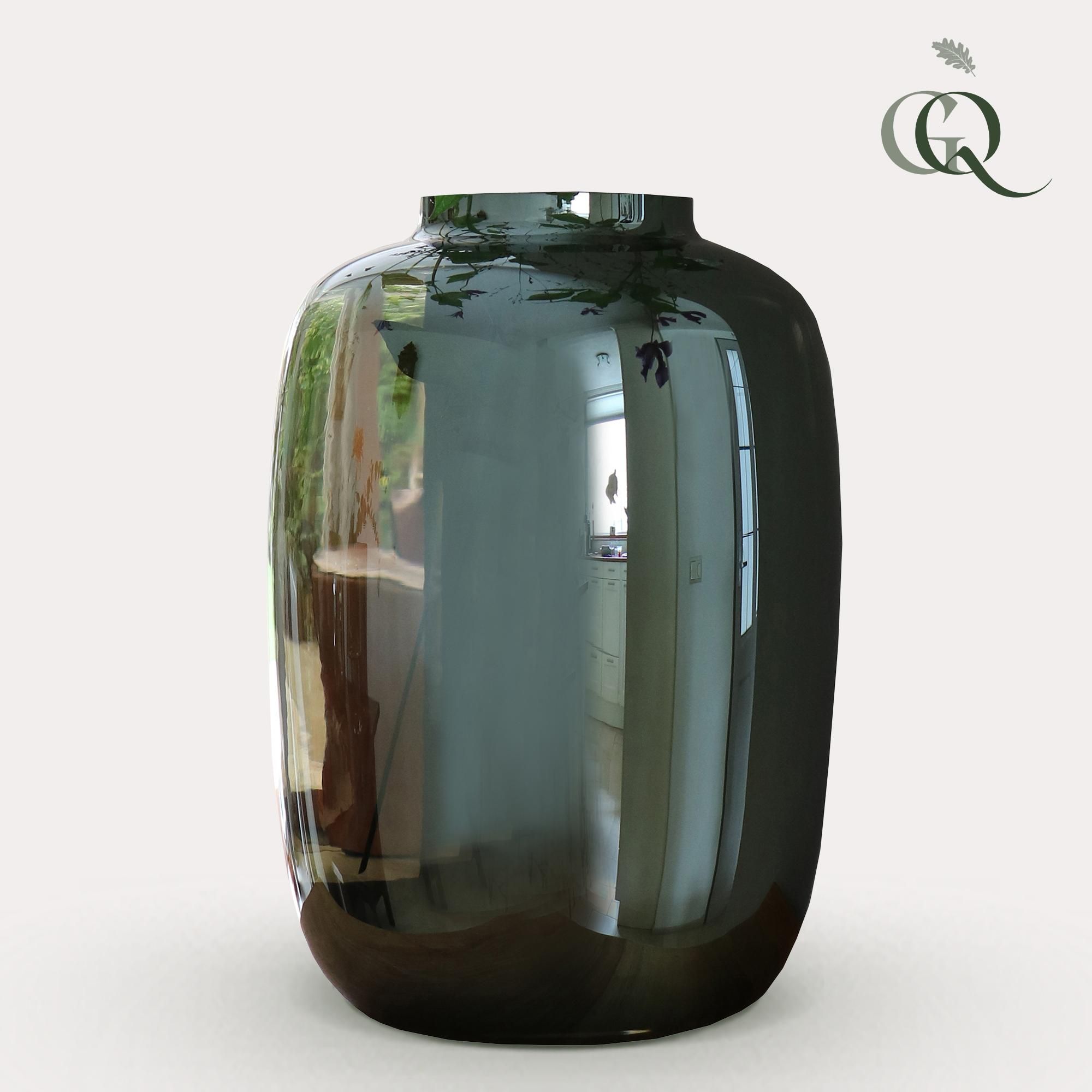 Artic Spiegelglas Vase Grau in Medium