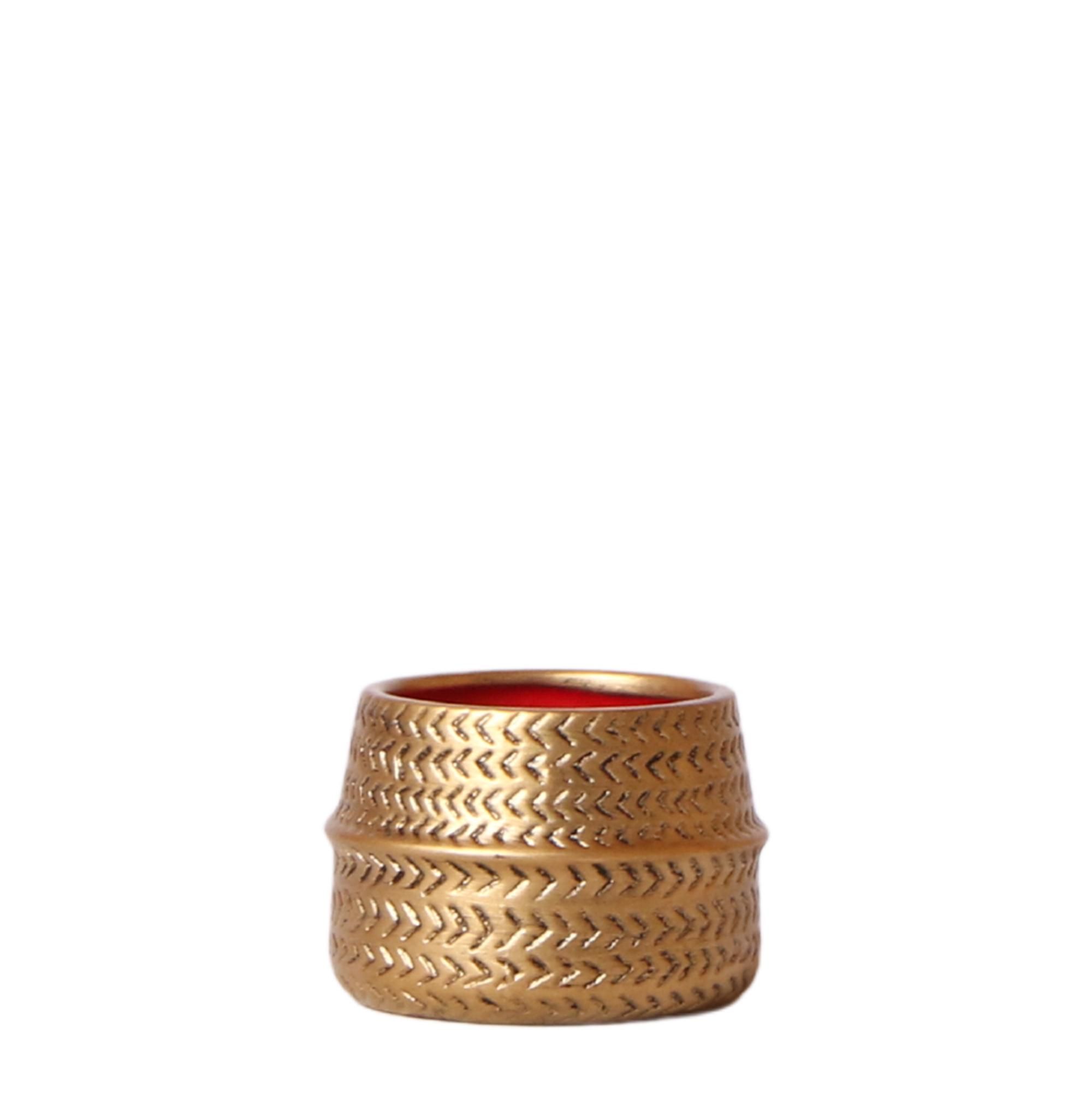 Groove Blumentopf aus Keramik in Gold