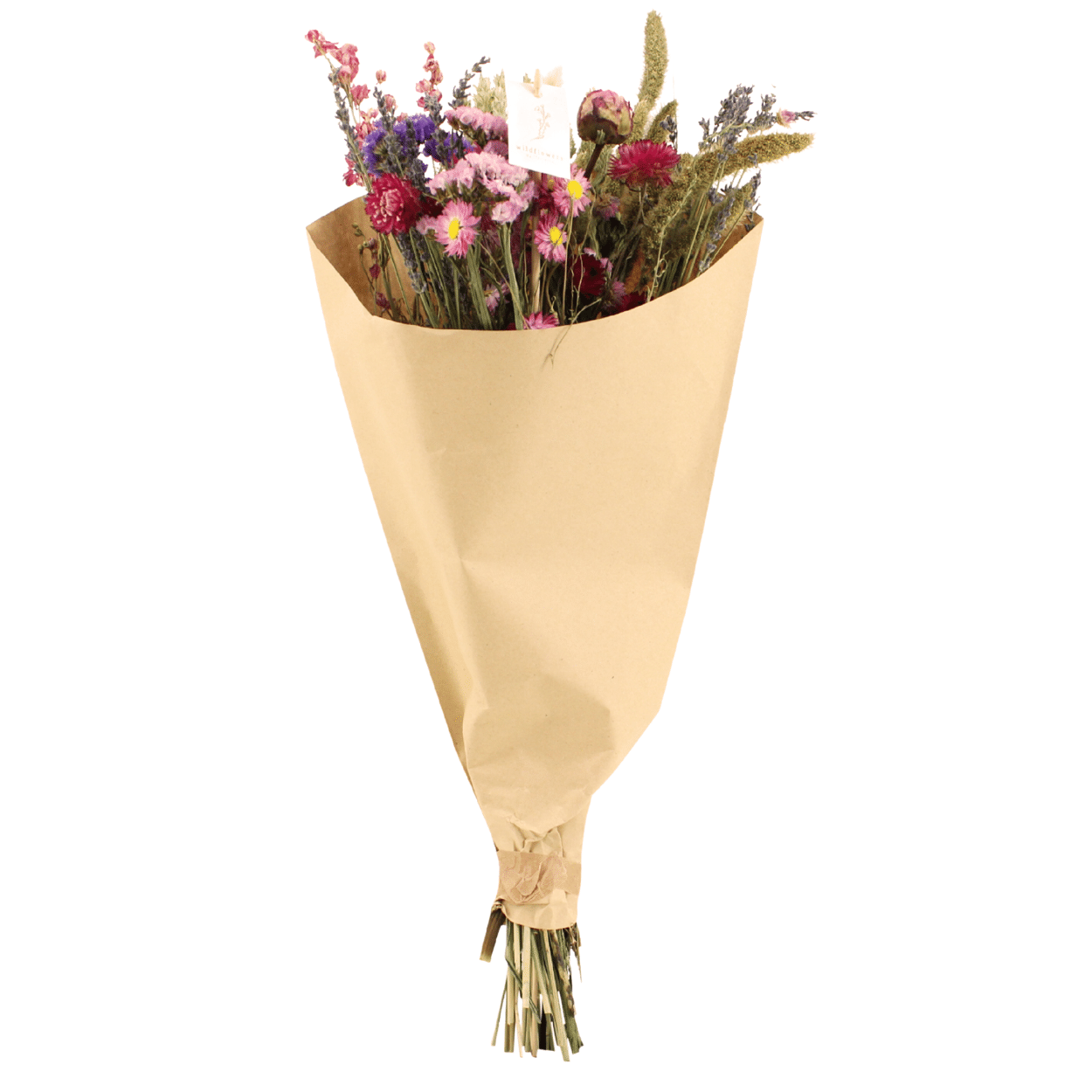 Trockenblumen Feldstrauß Rosa