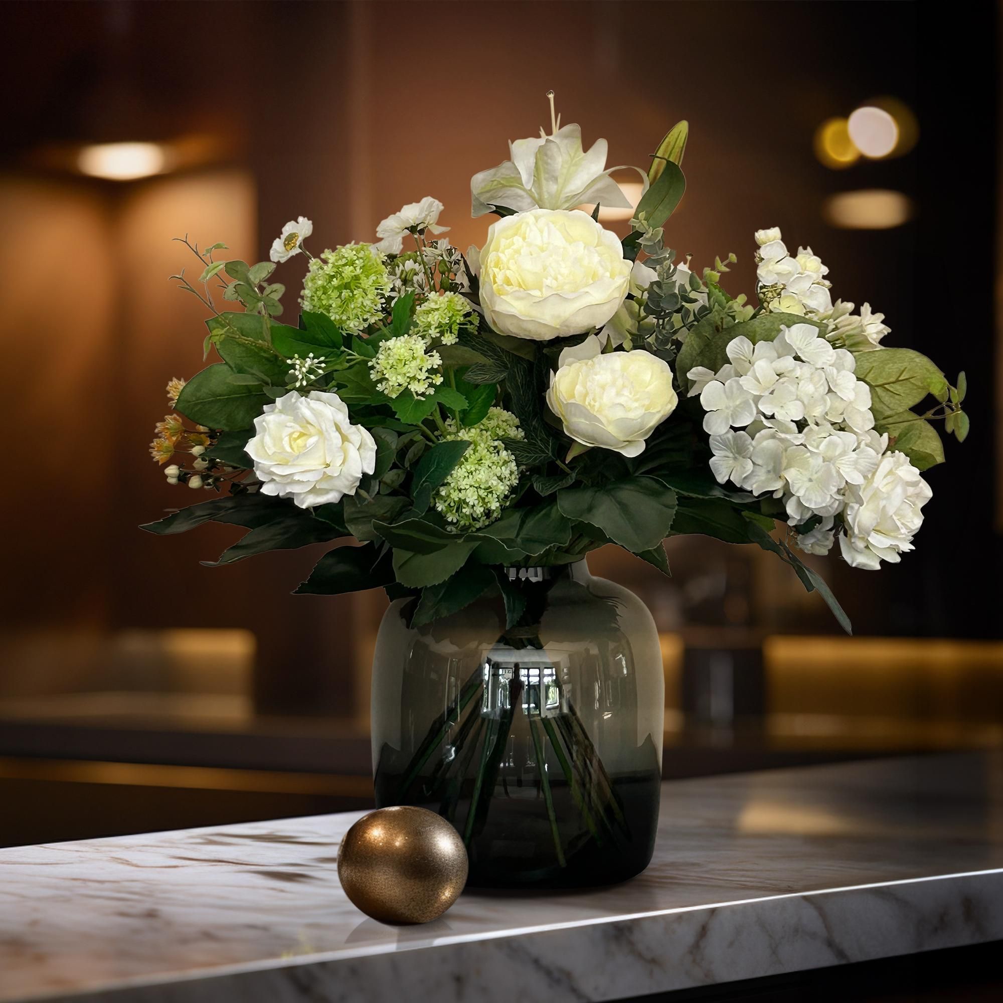 Kunstblumenstrauß White Dream Weiß