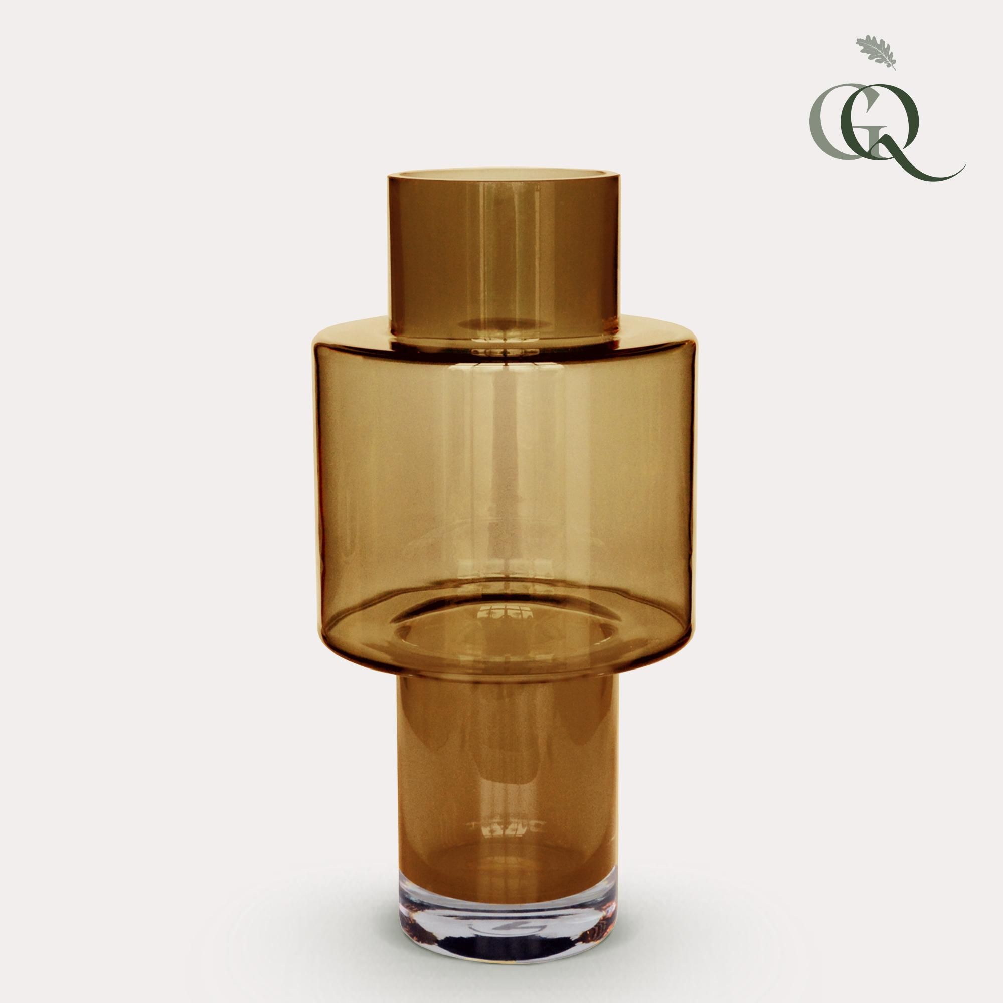 Cognac Glasvase Juba elegant