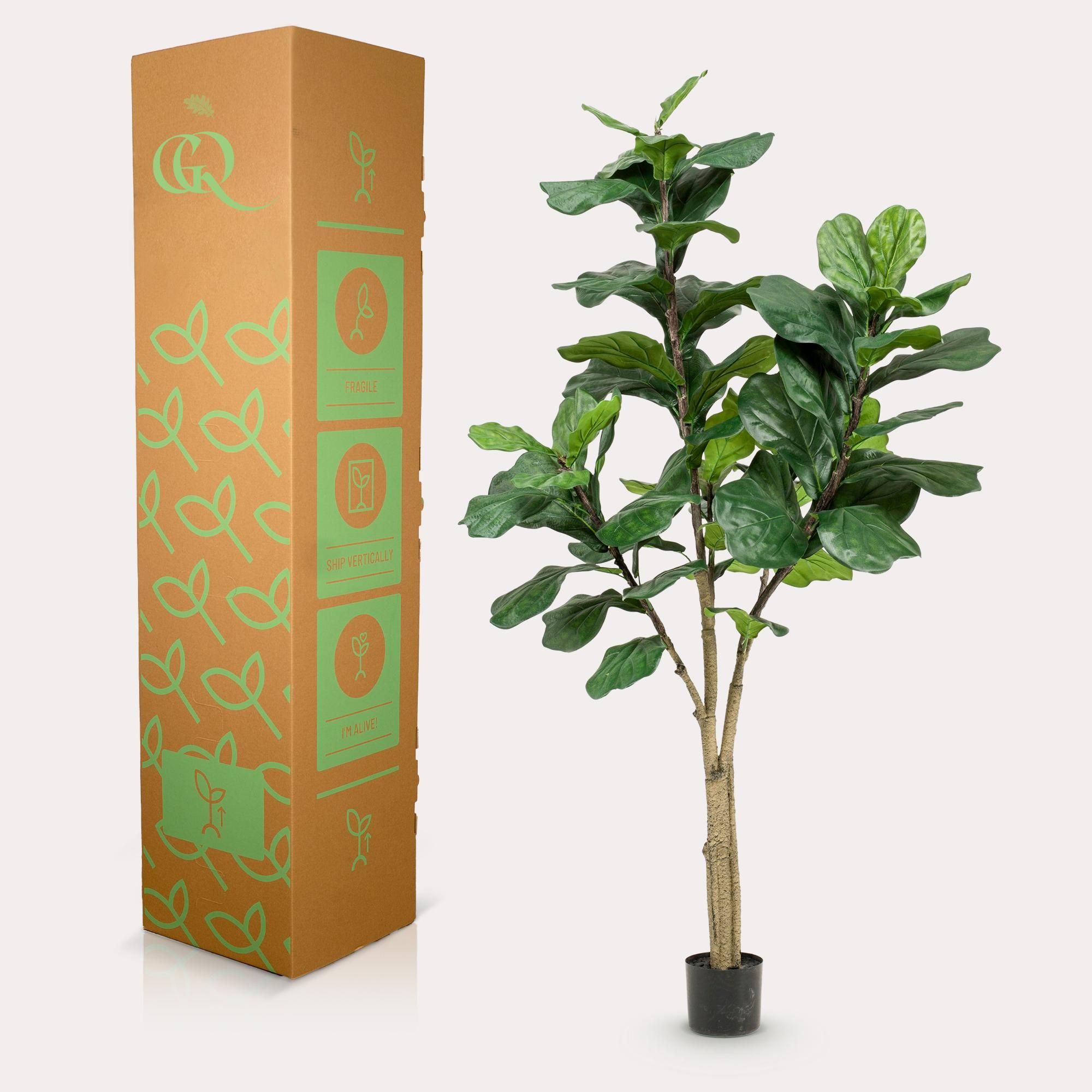 Kunstpflanze Ficus Lyrata Tabakspflanze grün