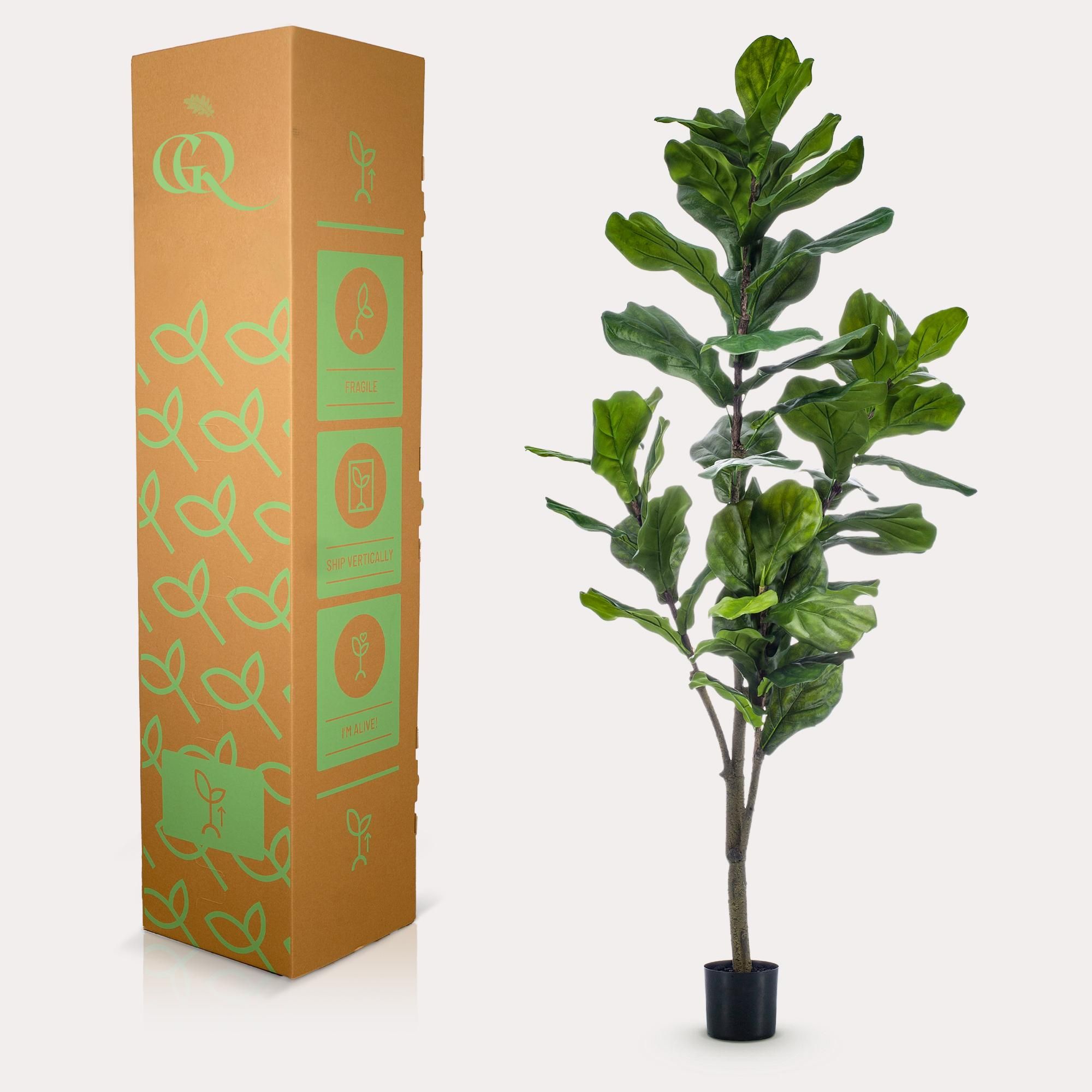 Kunstpflanze Ficus Lyrata – Tabakblattfeige – 150cm – künstliche Zimmerpflanze