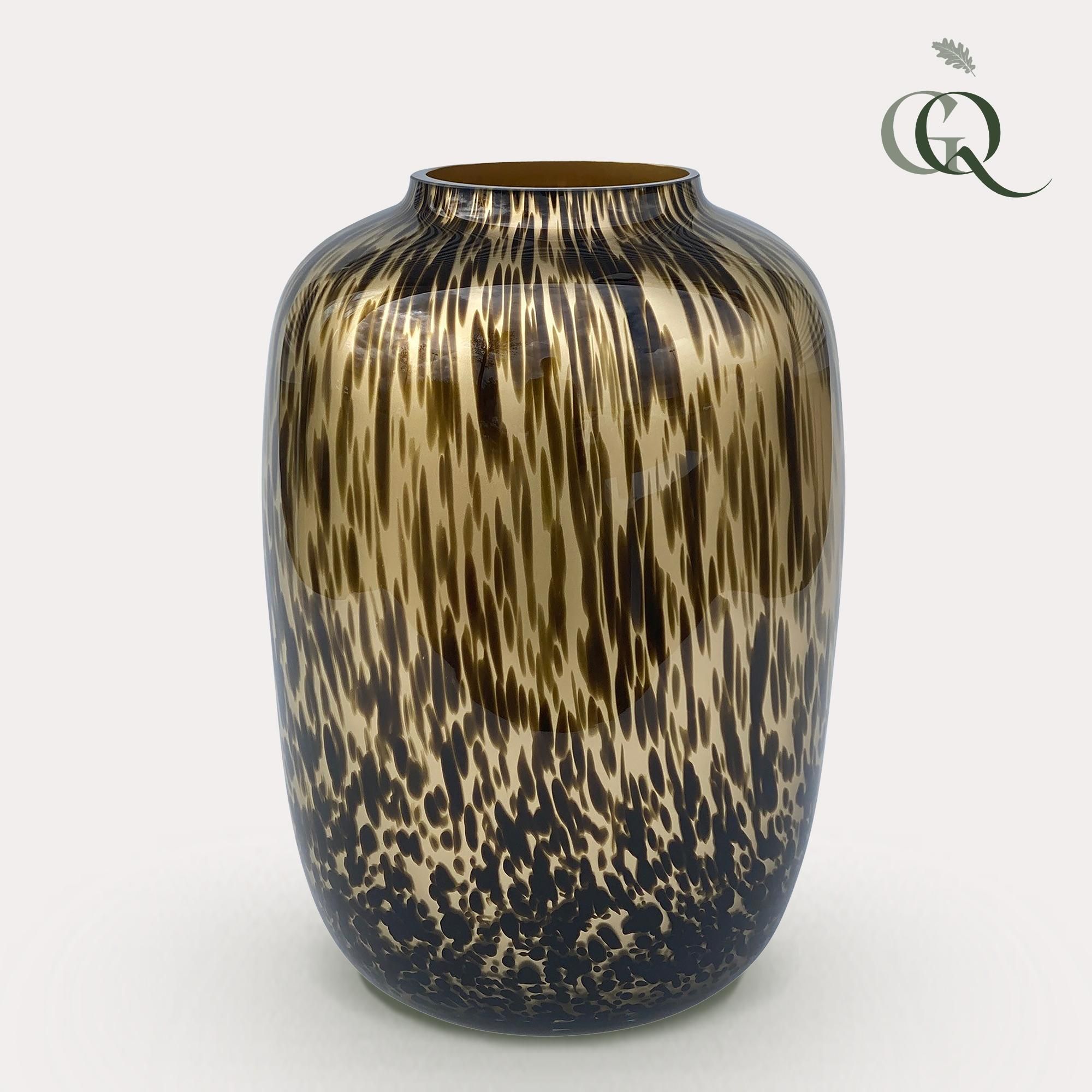 Artic Gold Cheetah Glasvase