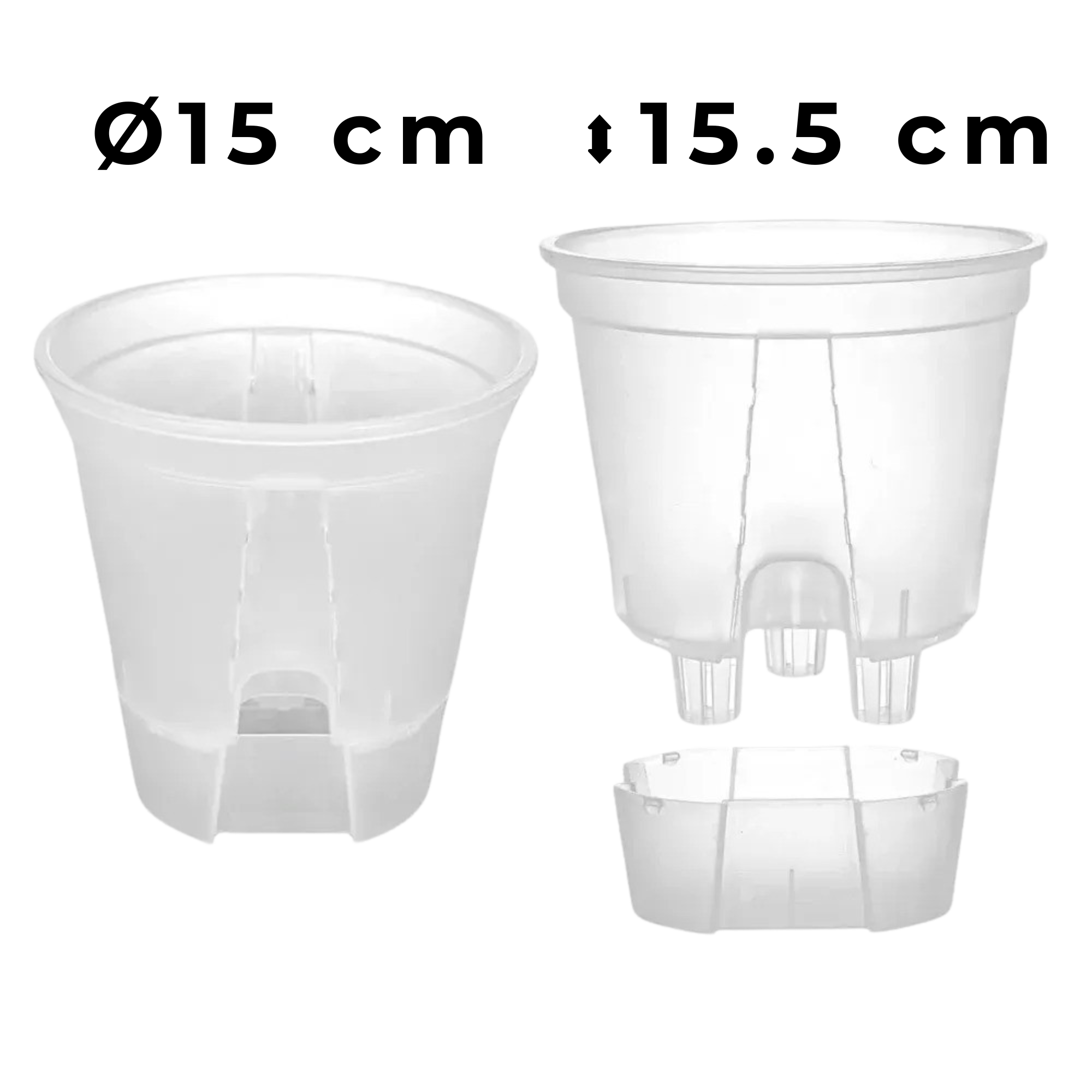 Selbstbewässernder Aroid Topf mit optimaler Wurzelbelüftung (Topfdurchmesser in cm:15, Höhe in cm:15,5)