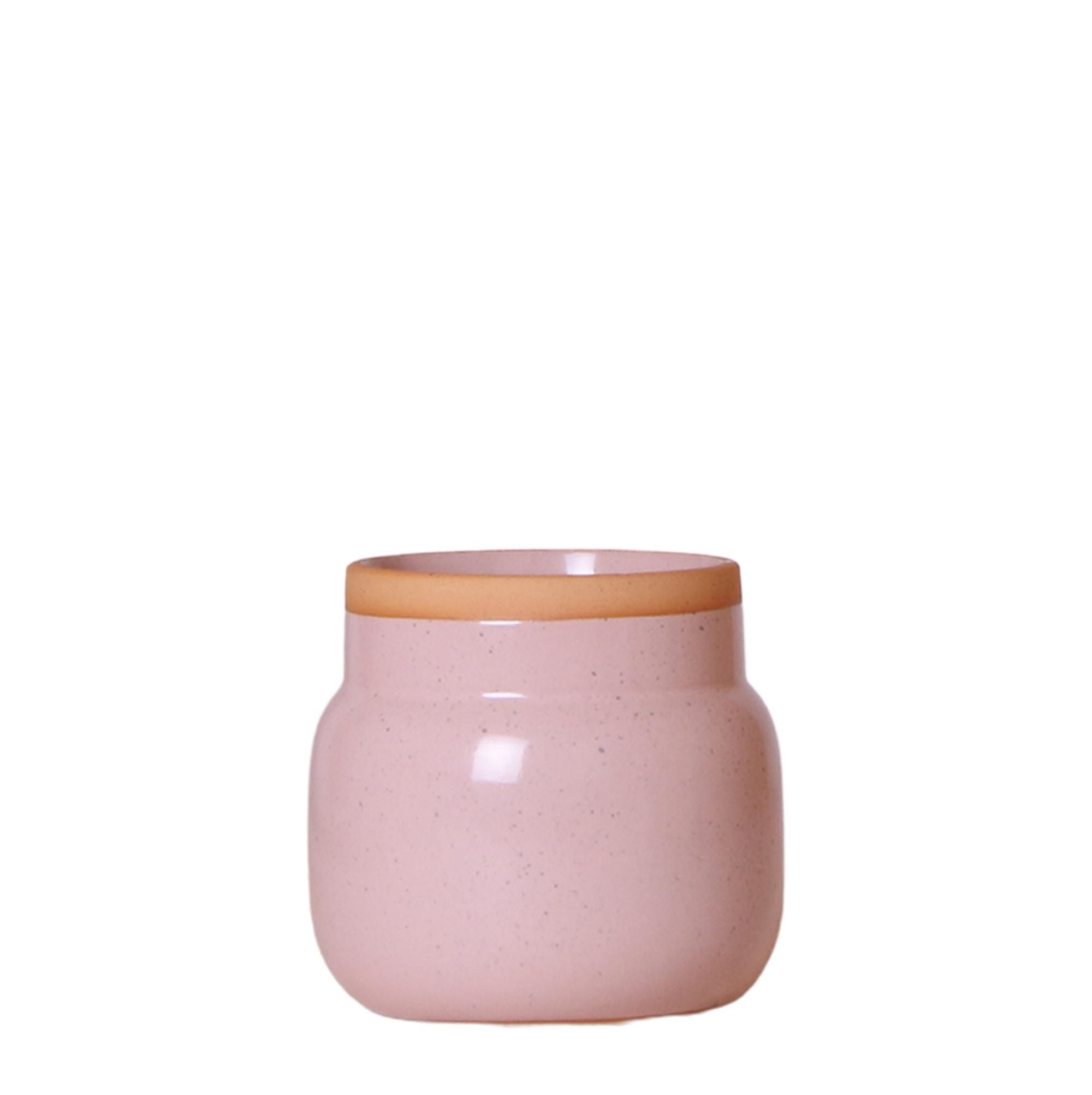Vintage Blumentopf aus Keramik in Rosa
