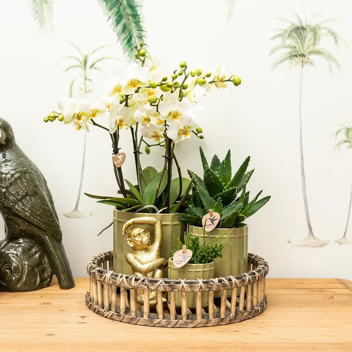 Dekofigur Sitzender Affe Gold aus Polystone