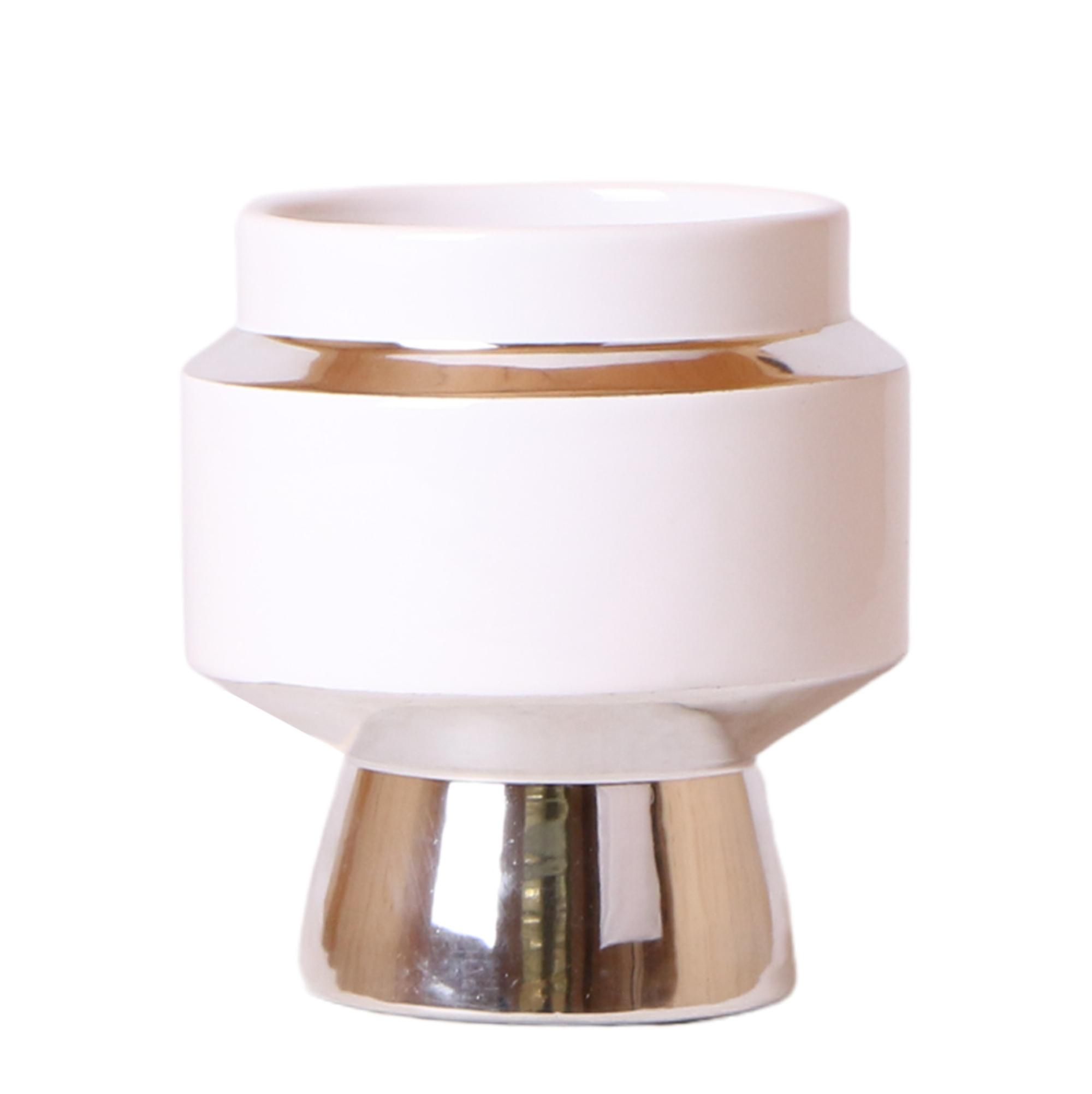 Le Chic Keramik Blumentopf mit silbernen Details