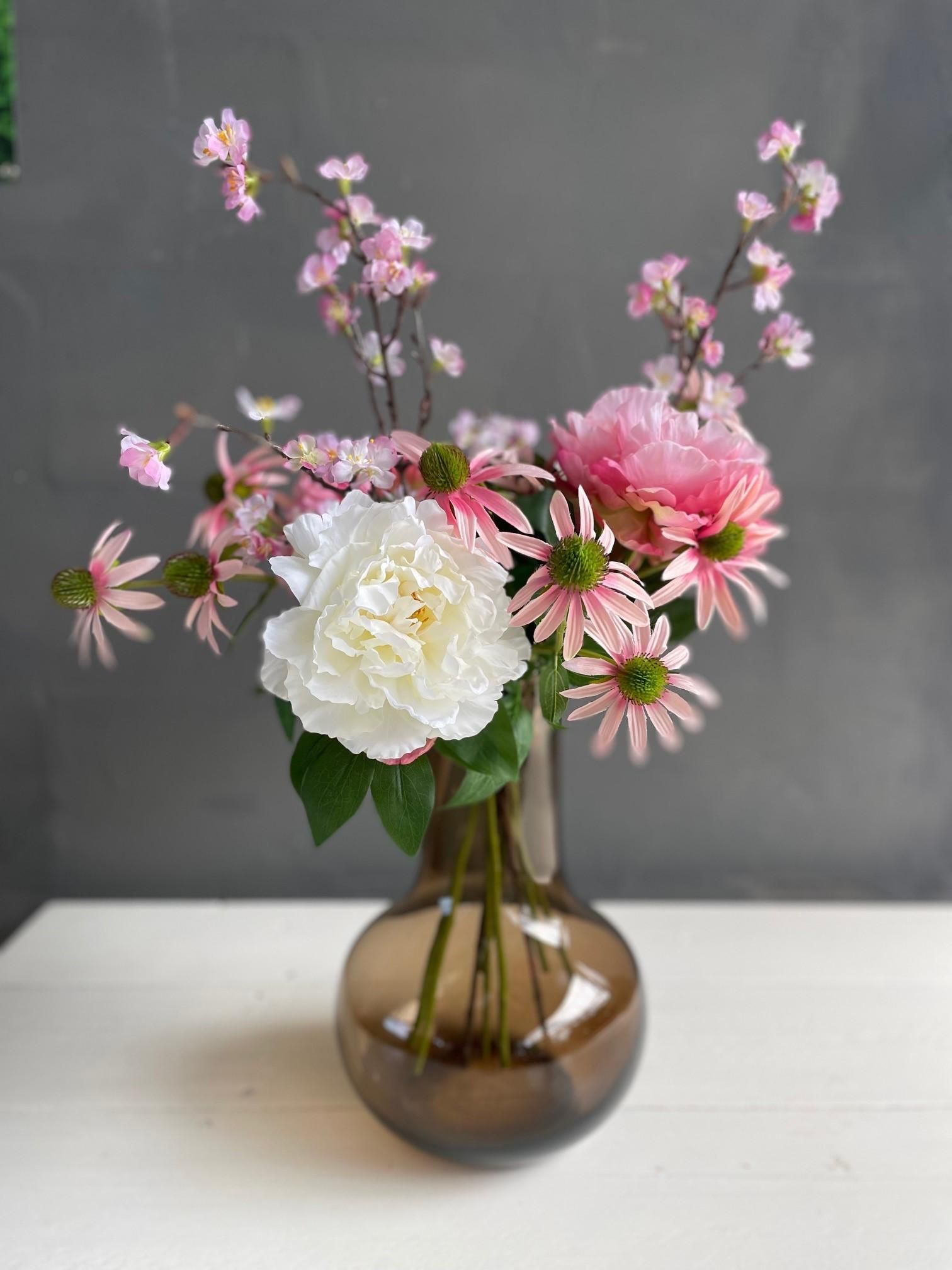 Kunstblumen Sommerstrauß Pink