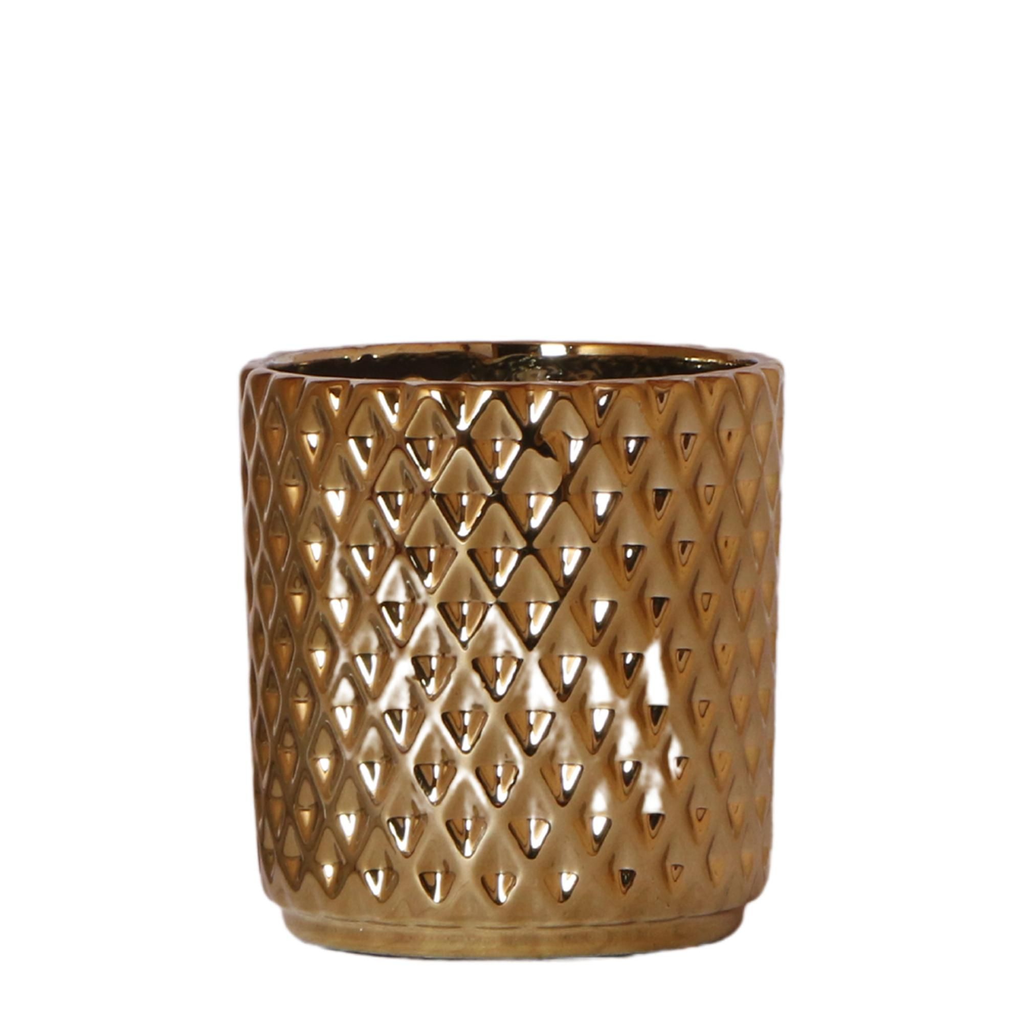 Metallischer Diamant Blumentopf Gold