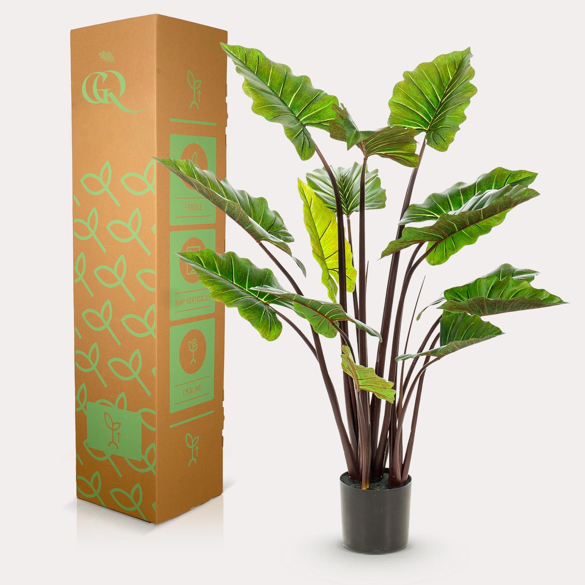 Künstliche Colocasia Pink China Elefantenohr Pflanze