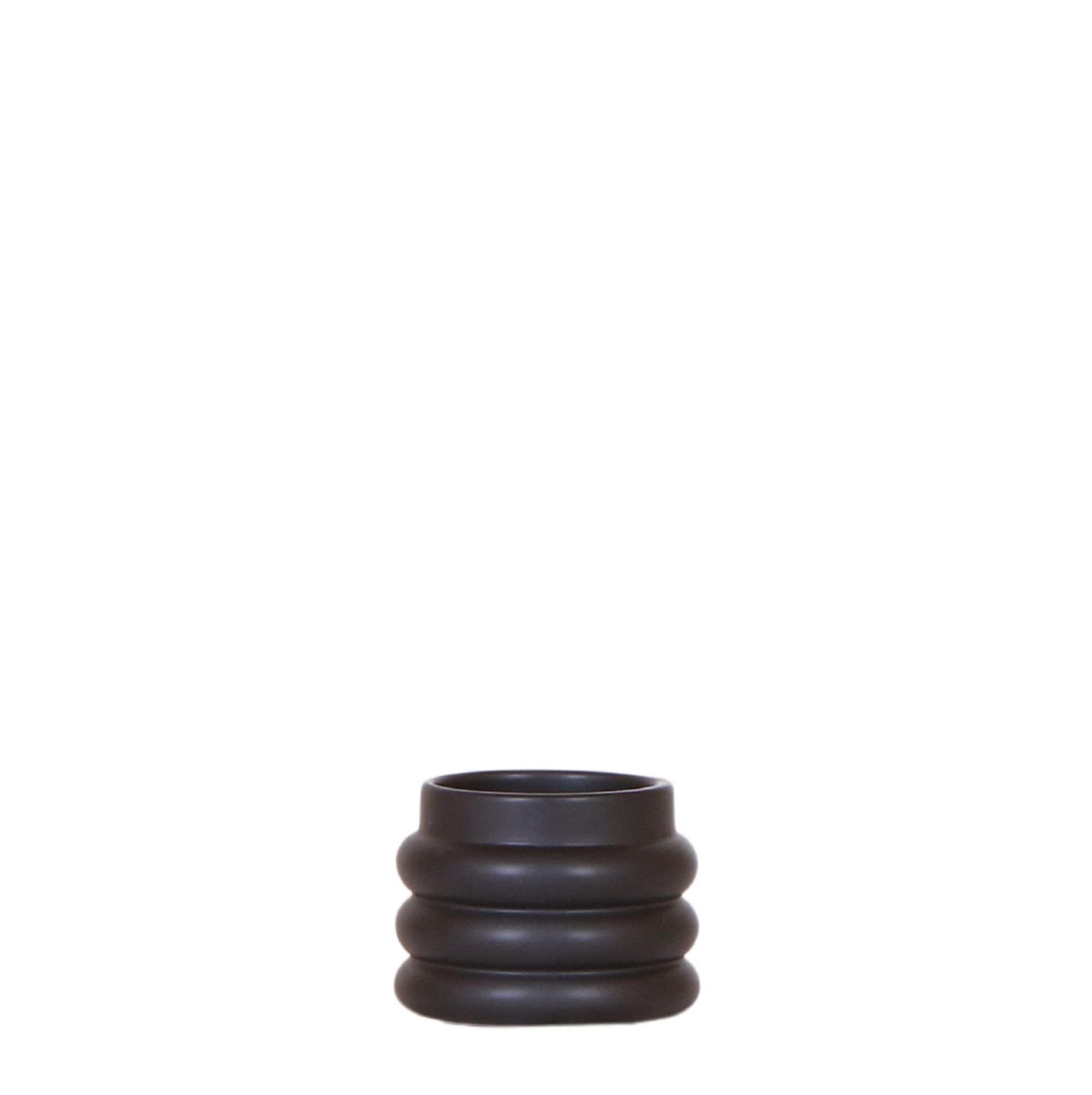 Keramik Dekotopf Bubble Schwarz Ø6cm