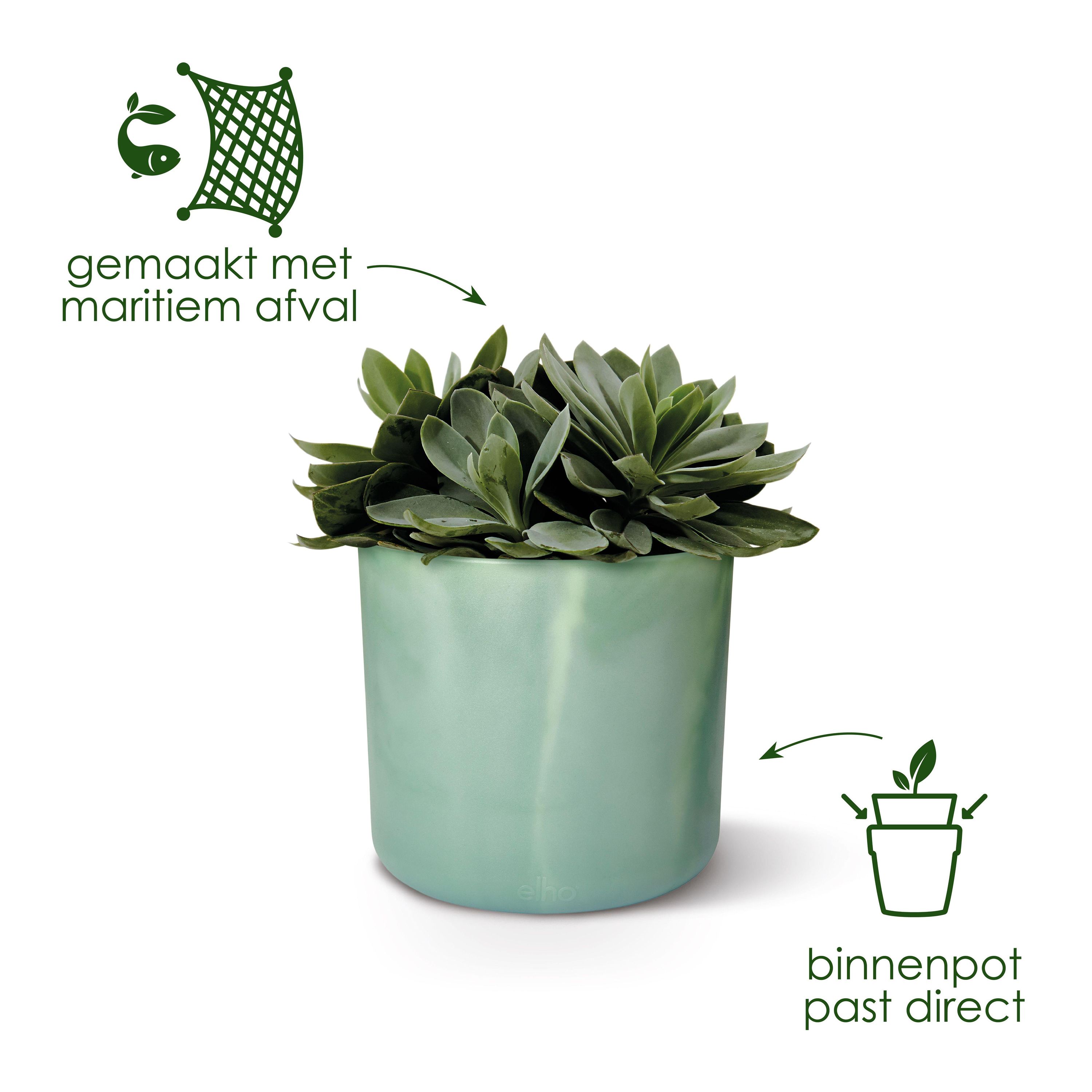 Moderner Elho Ocean Round Blumentopf in Atlantikblau